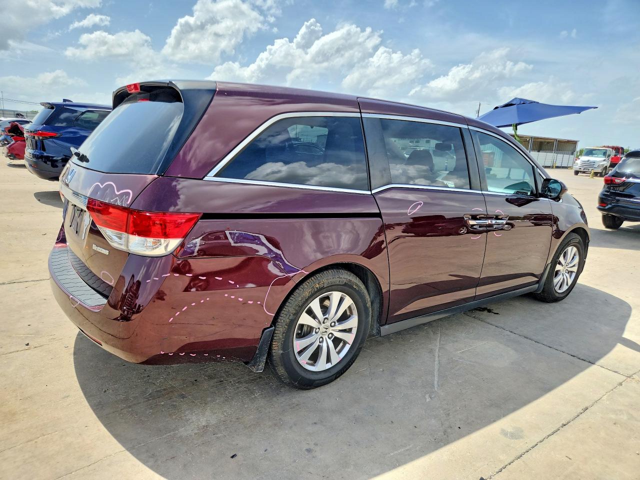 2014 Honda Odyssey Exl Maroon vin: 5FNRL5H62EB010784