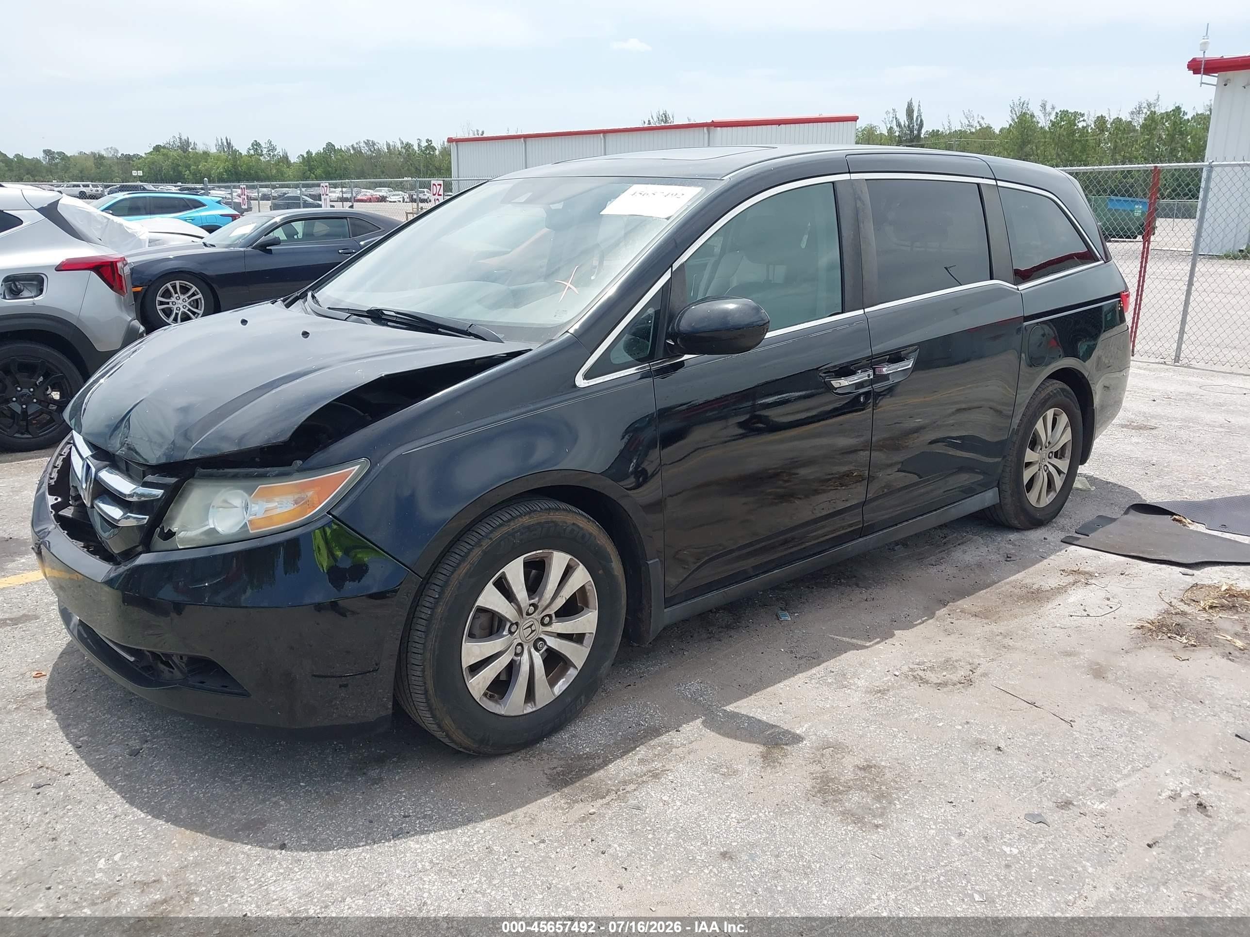 2014 Honda Odyssey Ex-l Black vin: 5FNRL5H62EB011840