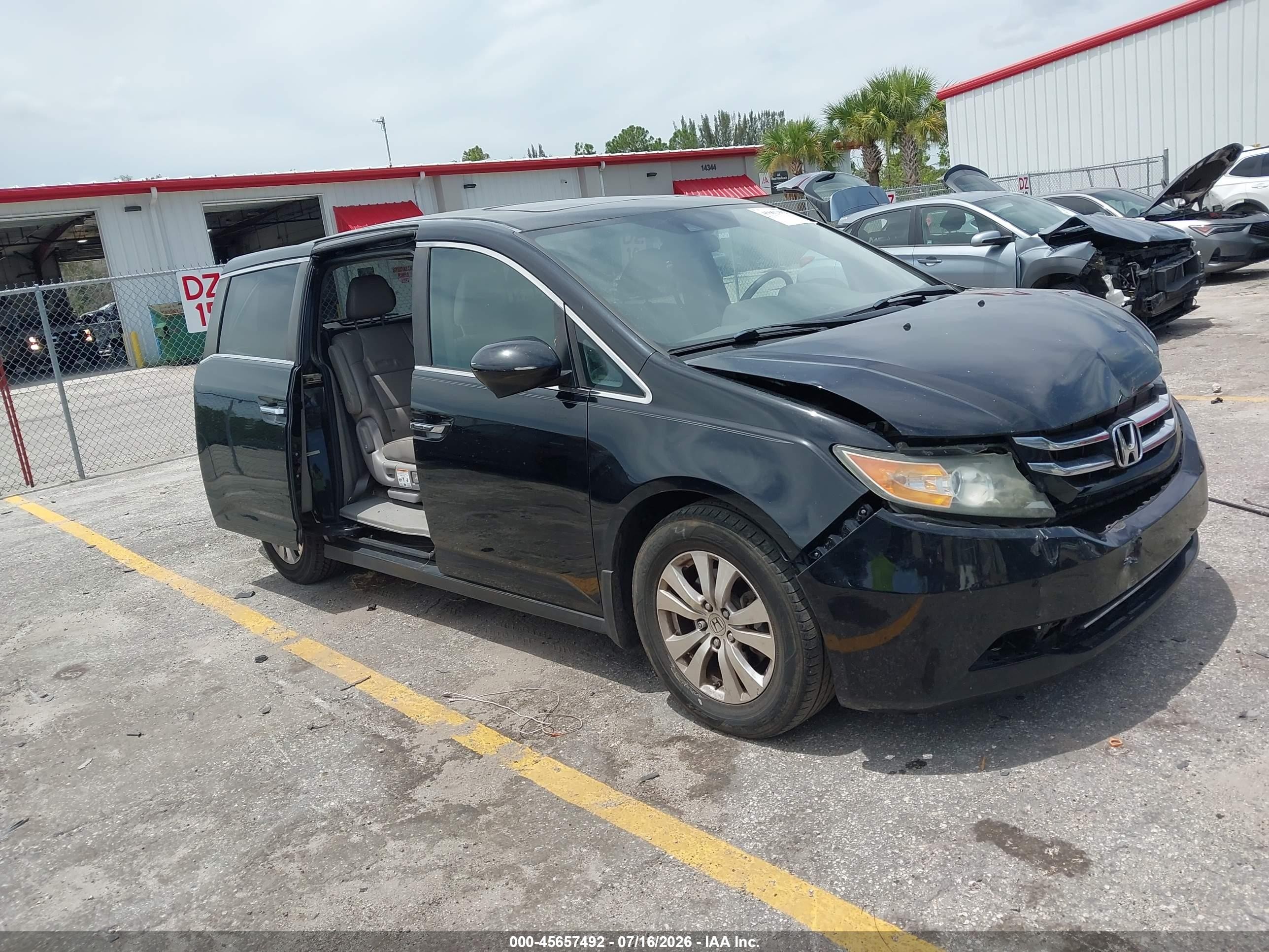 2014 Honda Odyssey Ex-l Black vin: 5FNRL5H62EB011840