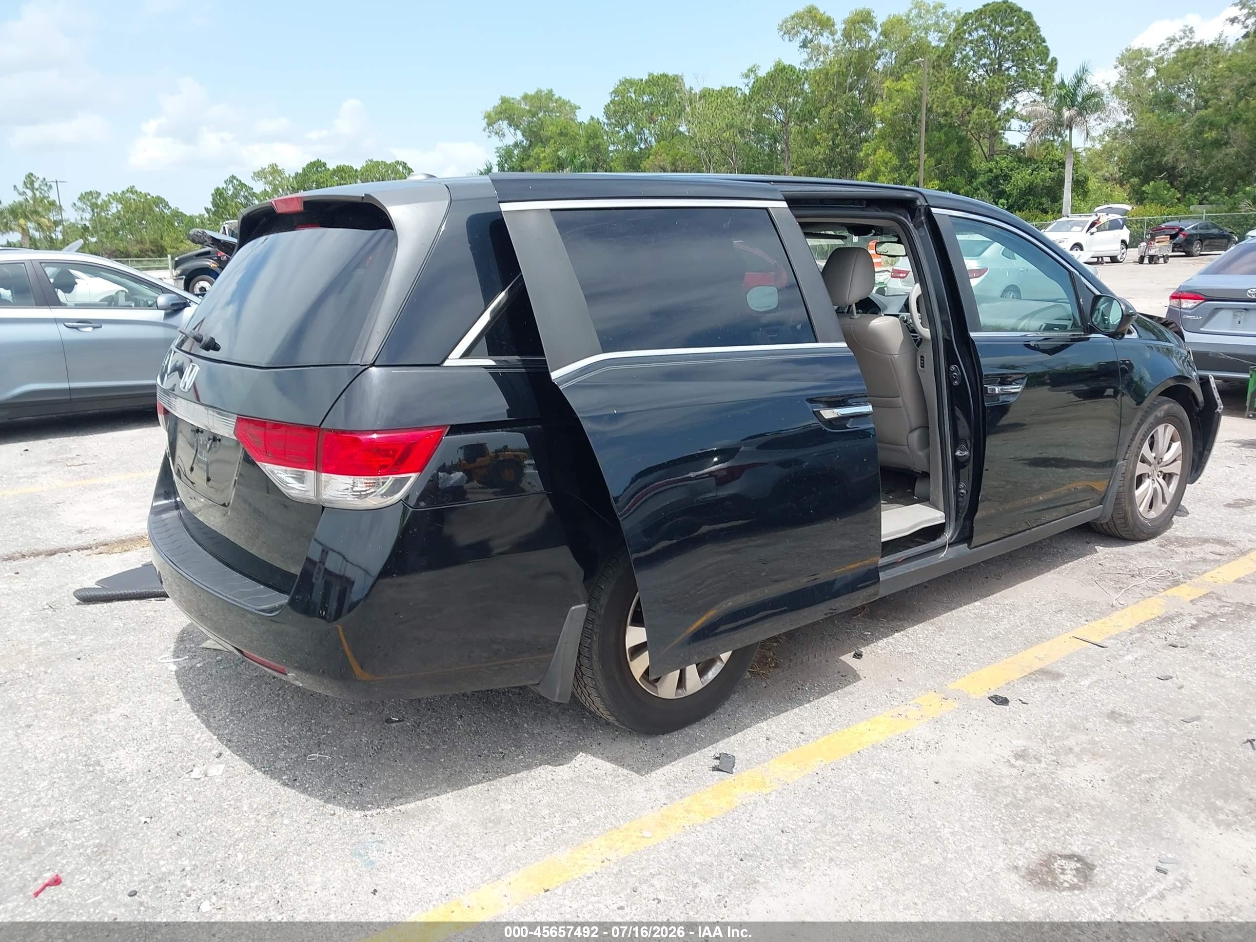 2014 Honda Odyssey Ex-l Black vin: 5FNRL5H62EB011840