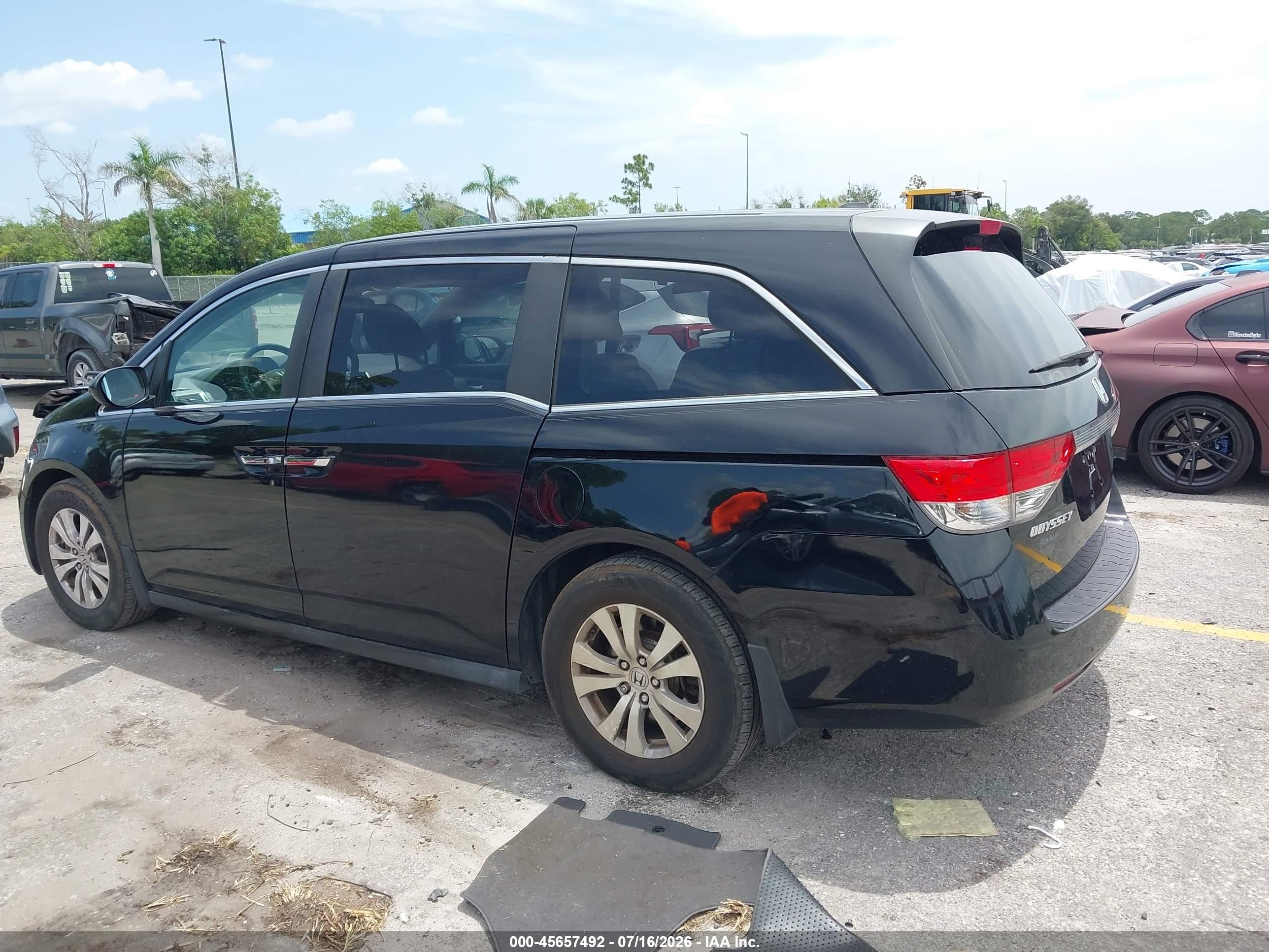 2014 Honda Odyssey Ex-l Black vin: 5FNRL5H62EB011840