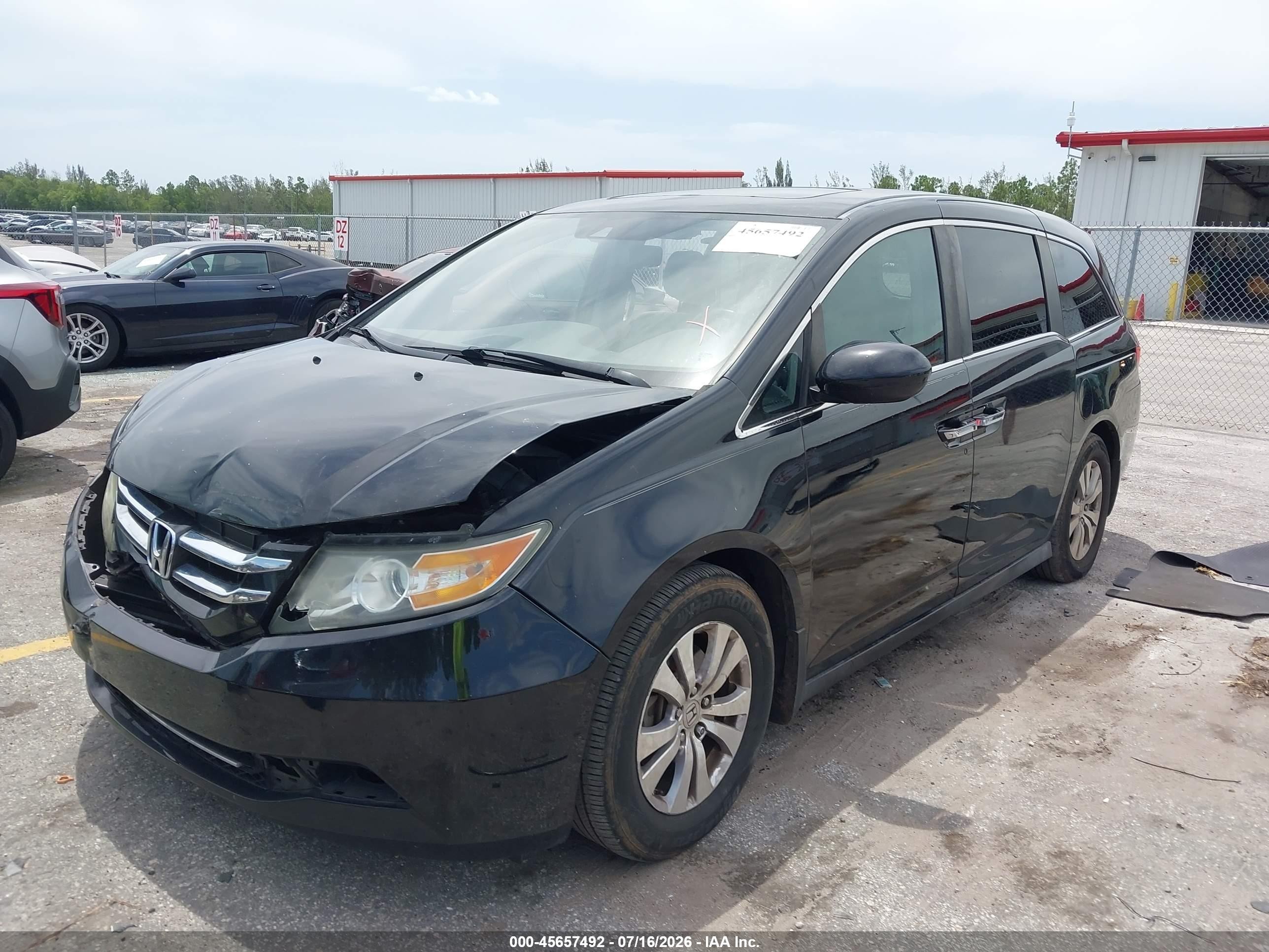 2014 Honda Odyssey Ex-l Black vin: 5FNRL5H62EB011840