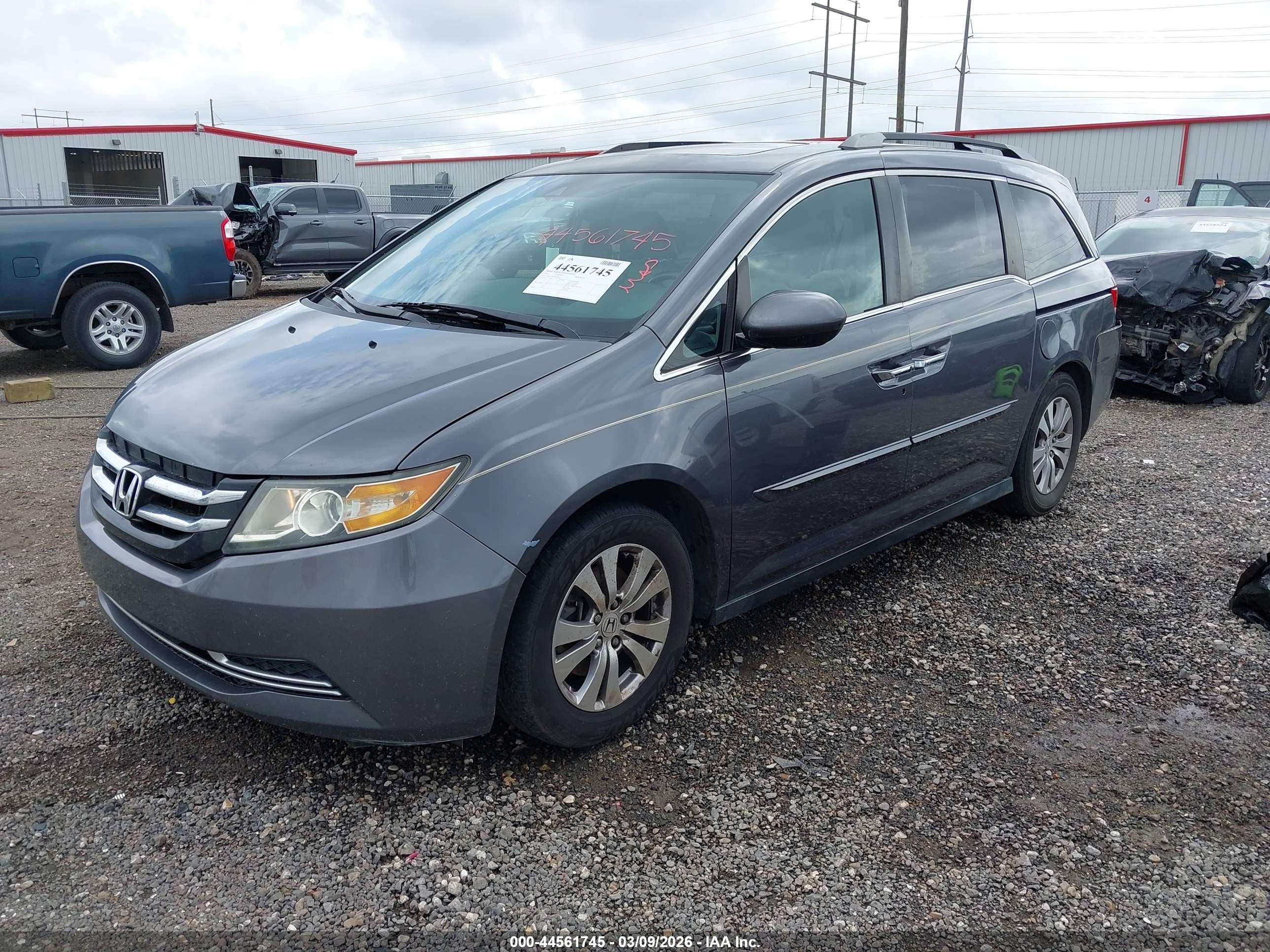 2014 Honda Odyssey Ex-l Gray vin: 5FNRL5H62EB028413