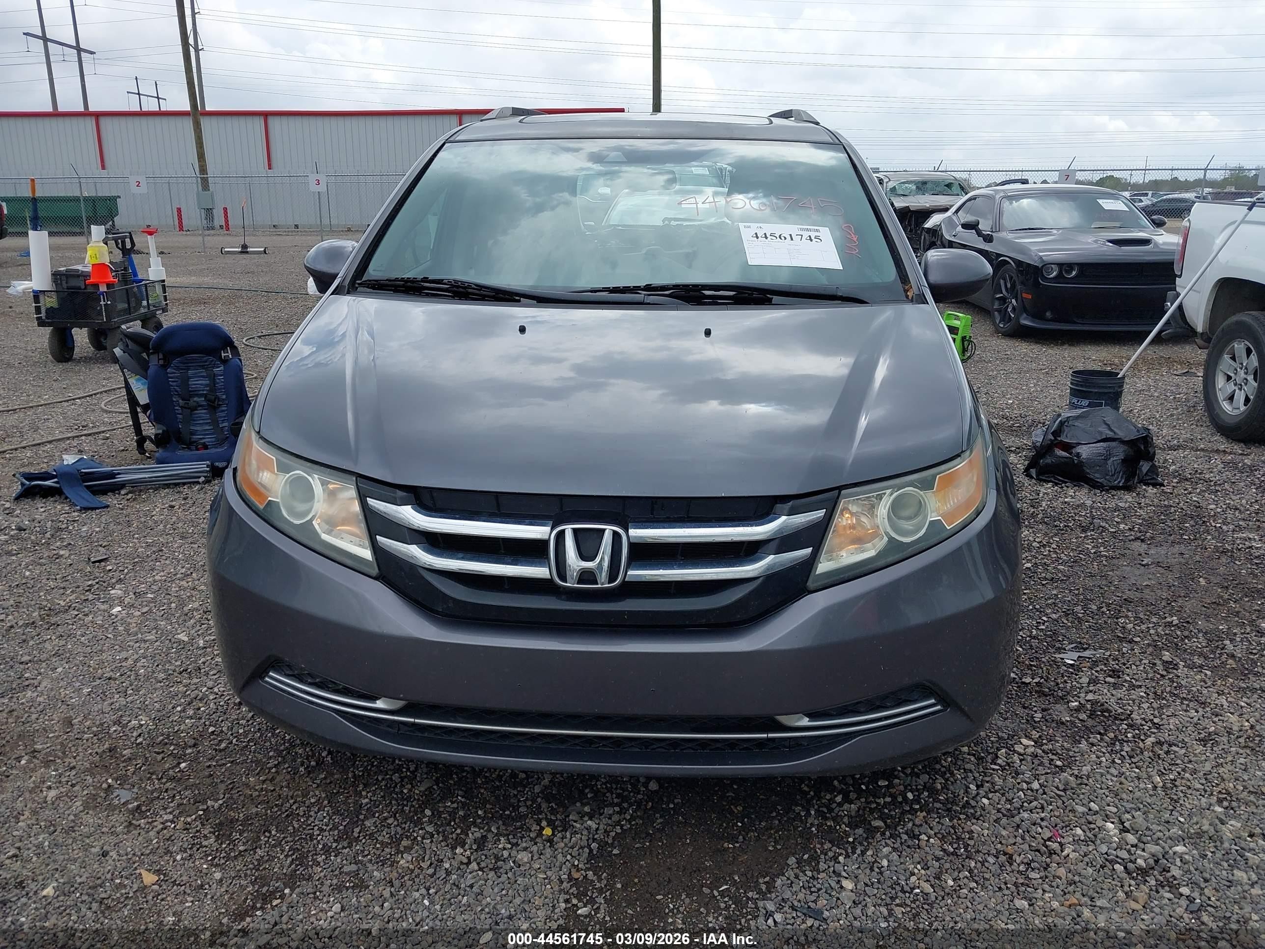 2014 Honda Odyssey Ex-l Gray vin: 5FNRL5H62EB028413