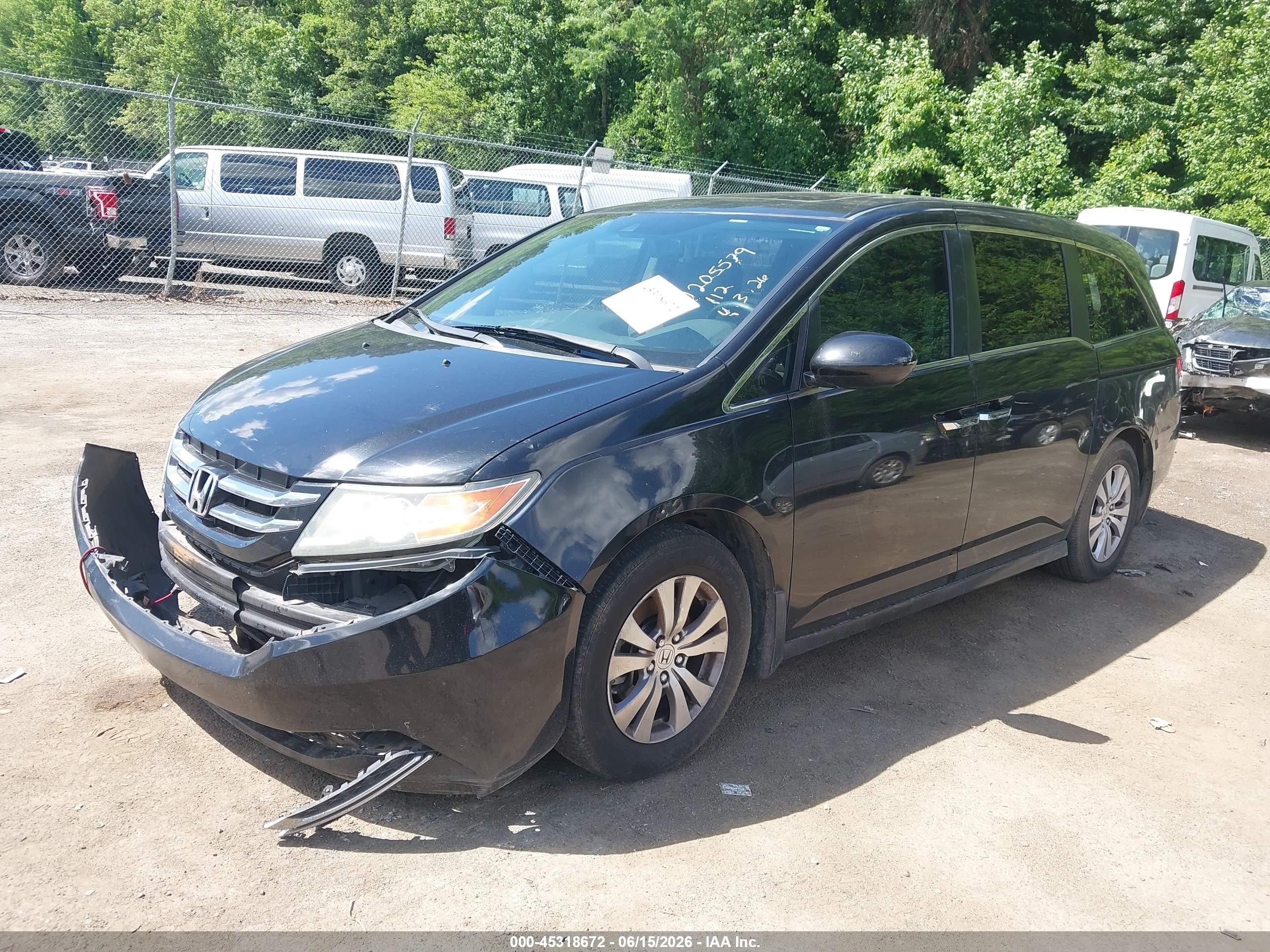 2014 Honda Odyssey Ex-l Black vin: 5FNRL5H62EB038780