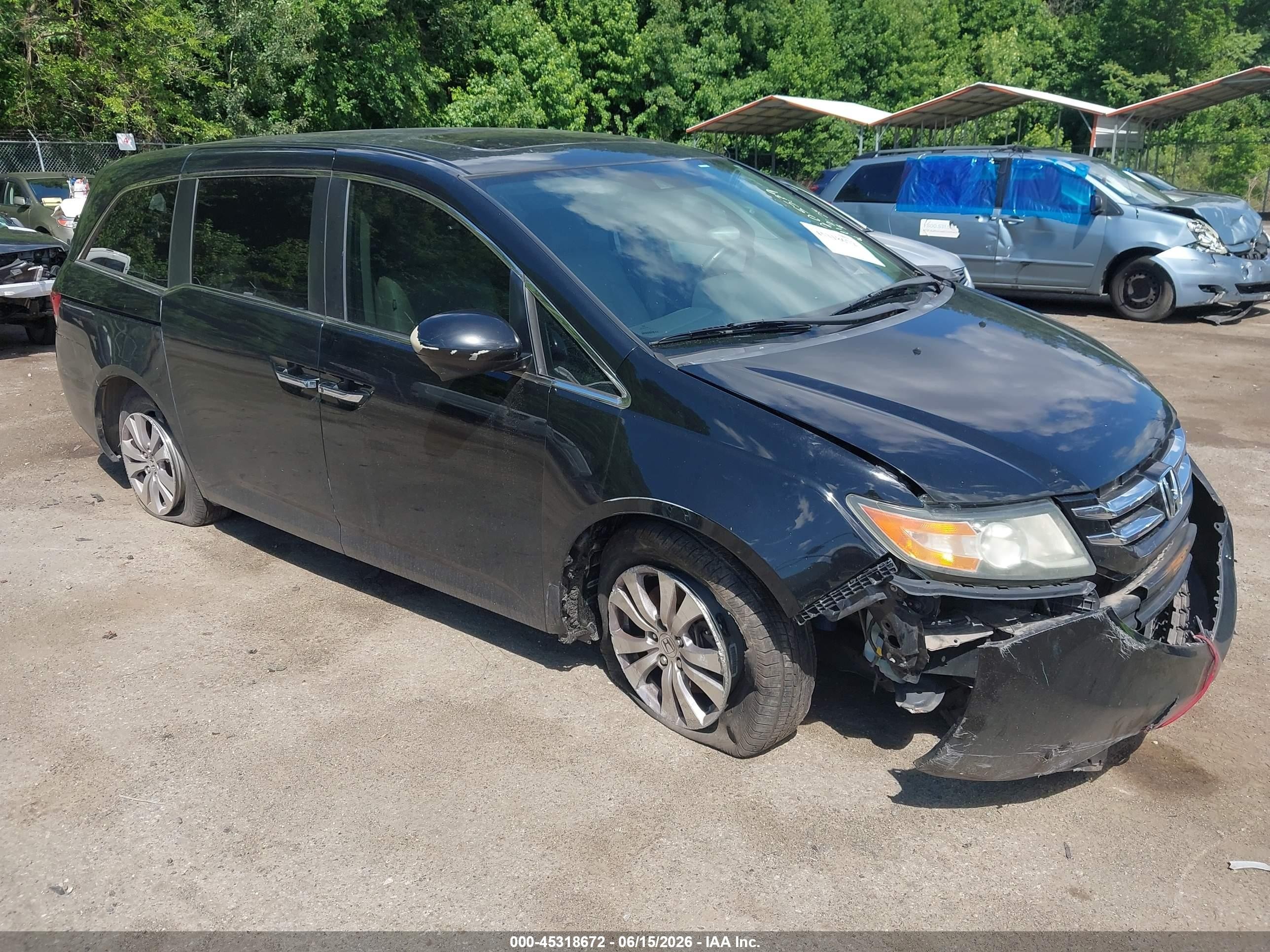 2014 Honda Odyssey Ex-l Black vin: 5FNRL5H62EB038780