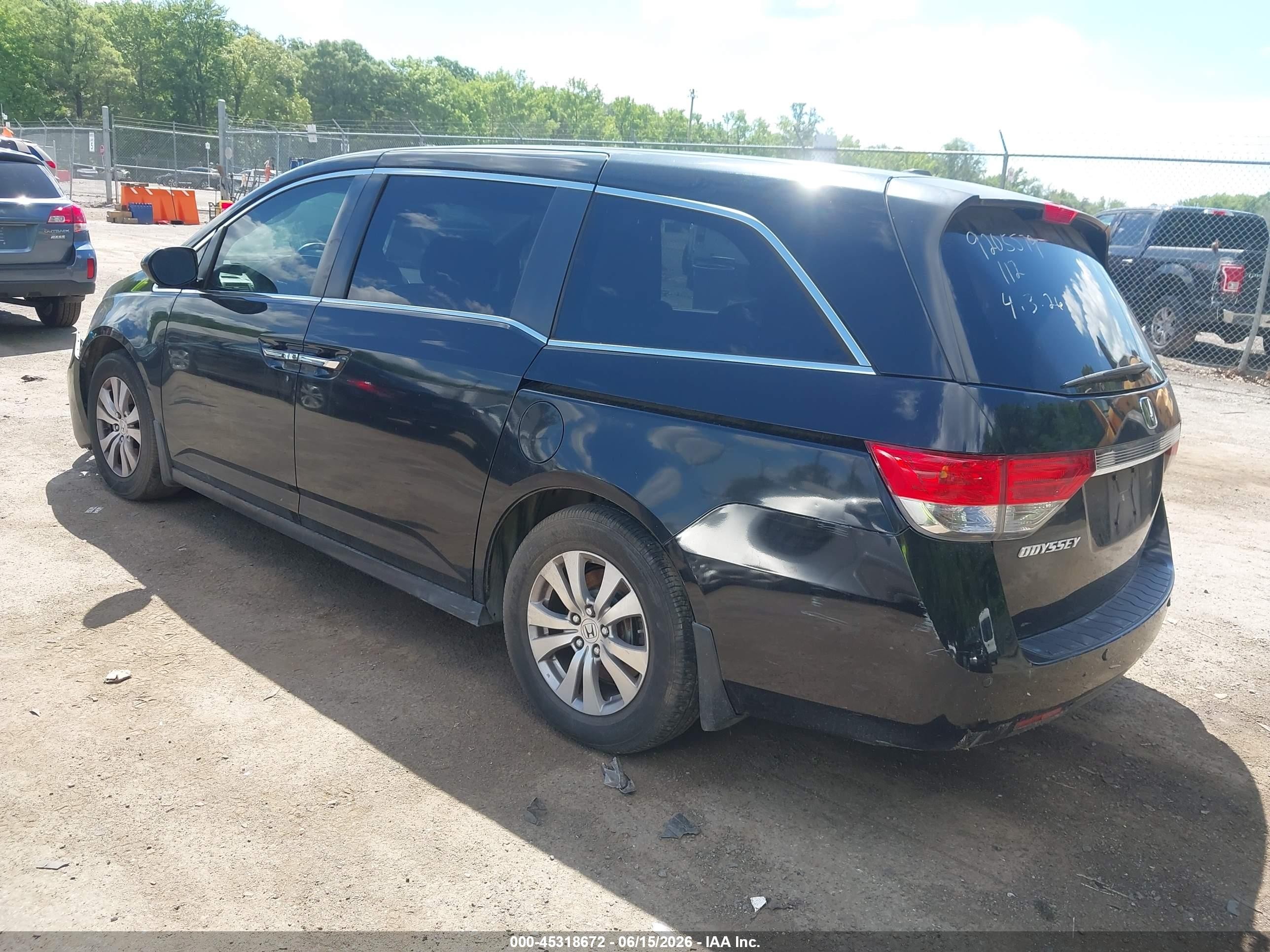 2014 Honda Odyssey Ex-l Black vin: 5FNRL5H62EB038780
