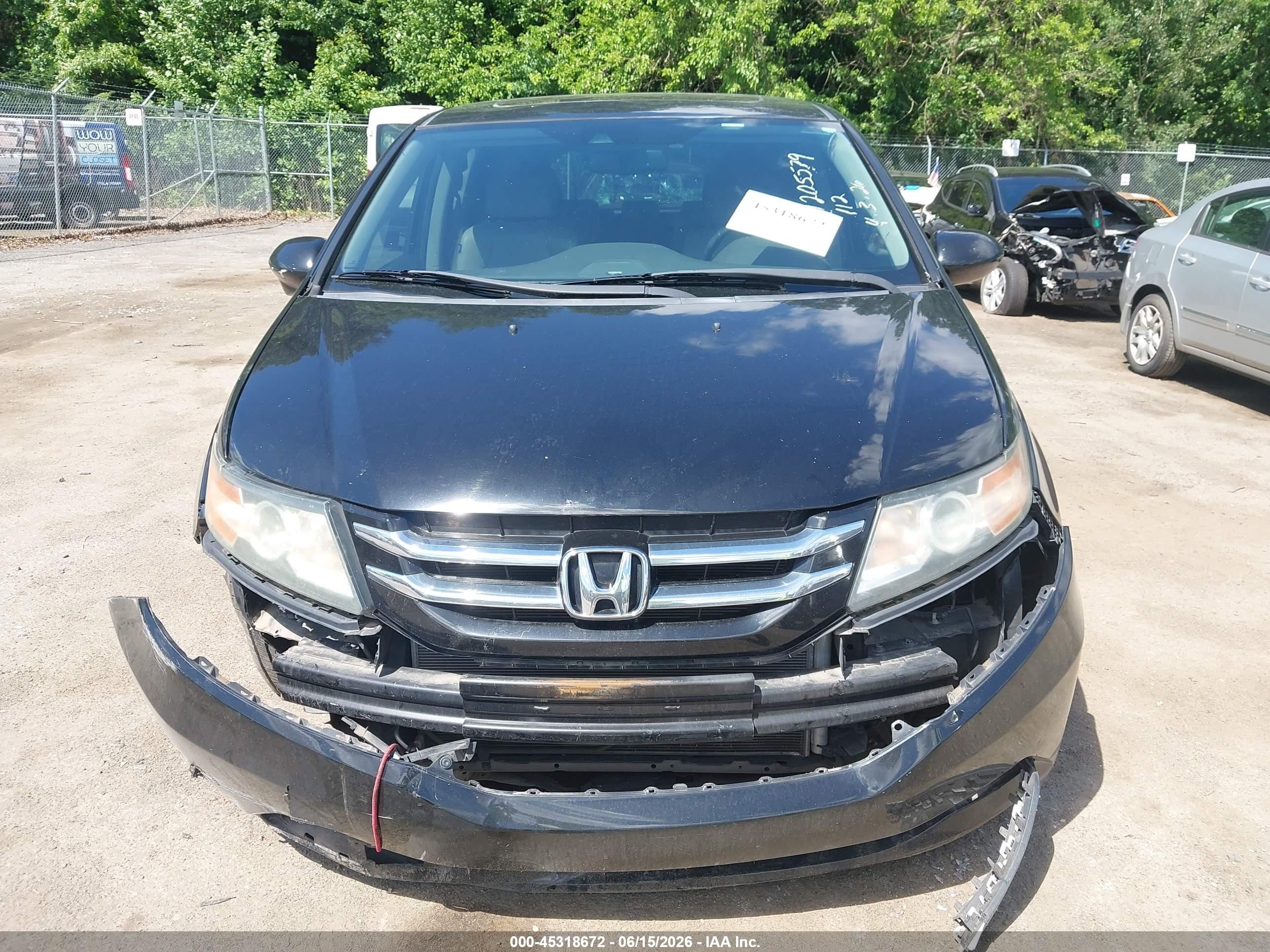 2014 Honda Odyssey Ex-l Black vin: 5FNRL5H62EB038780