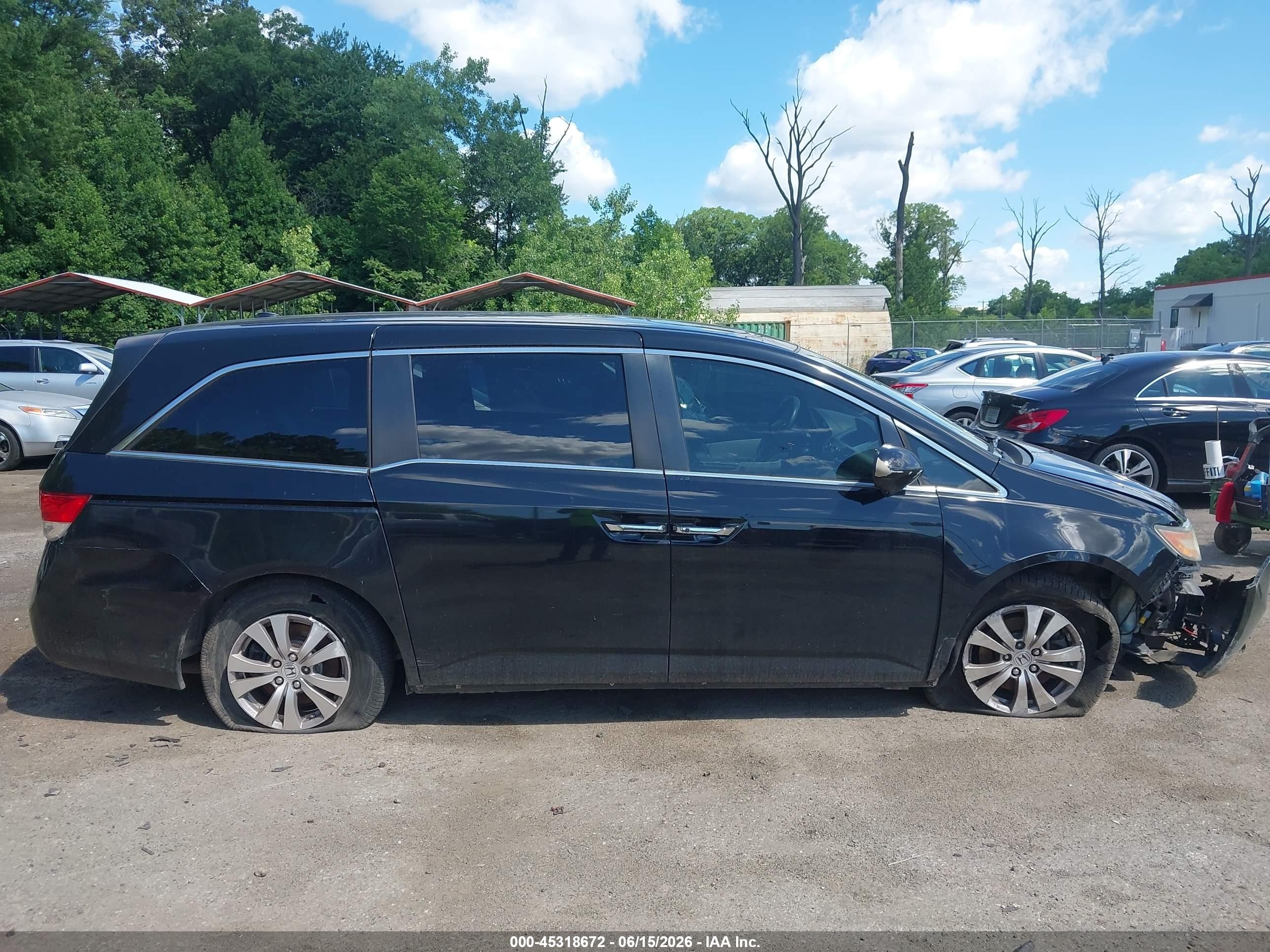 2014 Honda Odyssey Ex-l Black vin: 5FNRL5H62EB038780