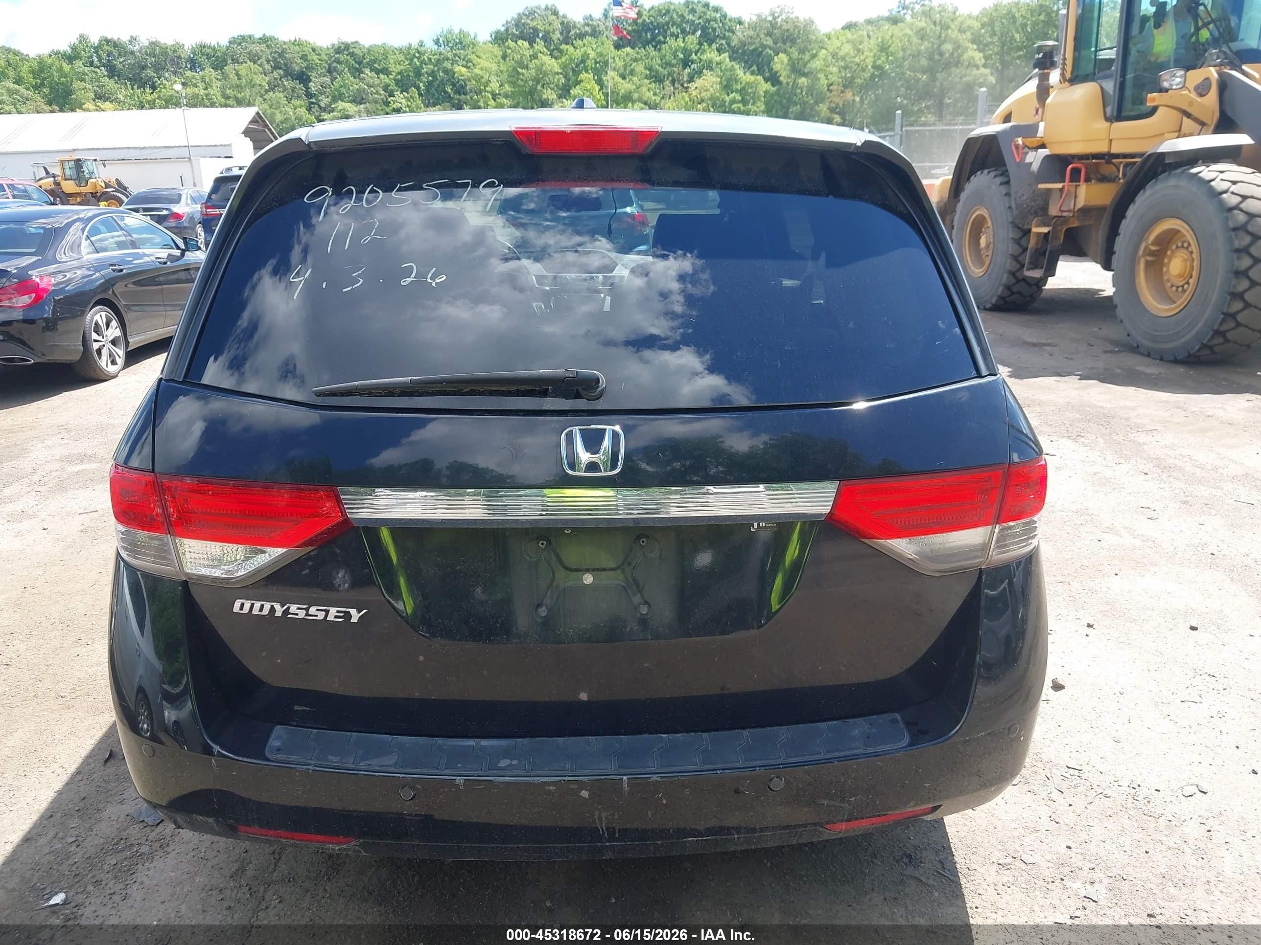2014 Honda Odyssey Ex-l Black vin: 5FNRL5H62EB038780