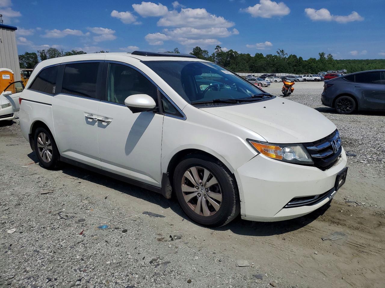 2014 Honda Odyssey Exl White vin: 5FNRL5H62EB051223