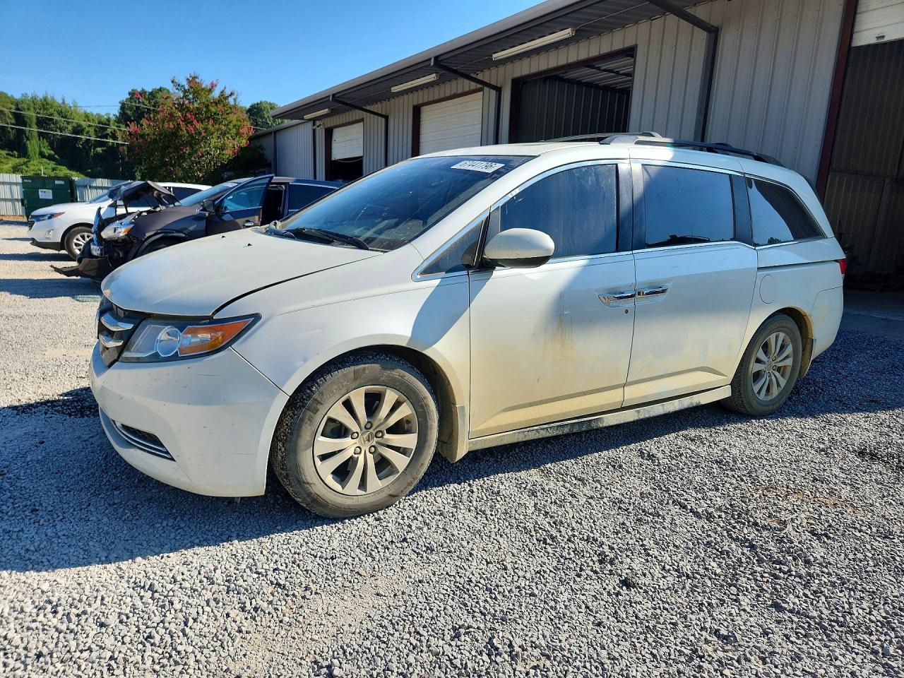 2014 Honda Odyssey Exl White vin: 5FNRL5H62EB051240