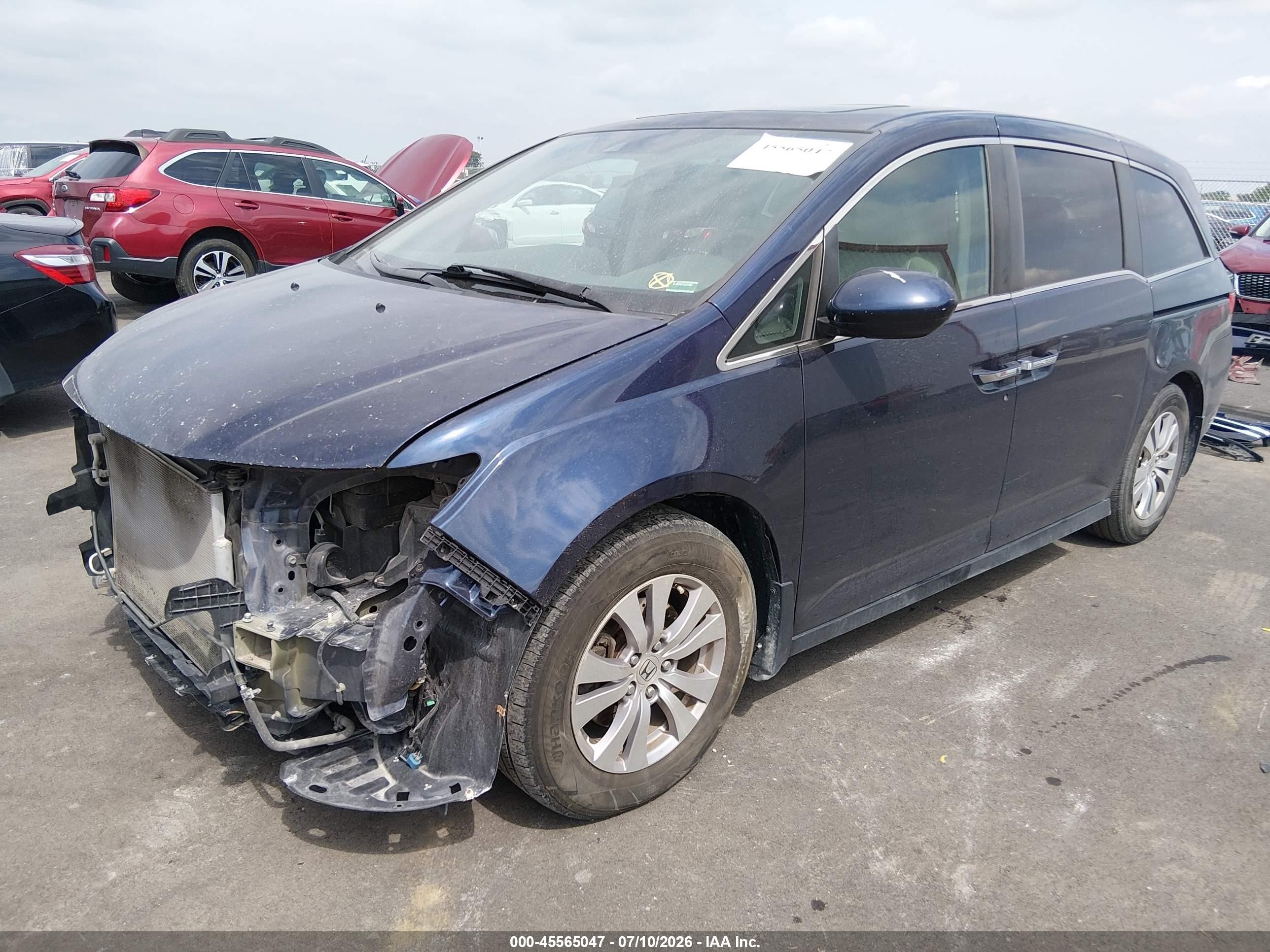 2014 Honda Odyssey Ex-l Blue vin: 5FNRL5H62EB051481