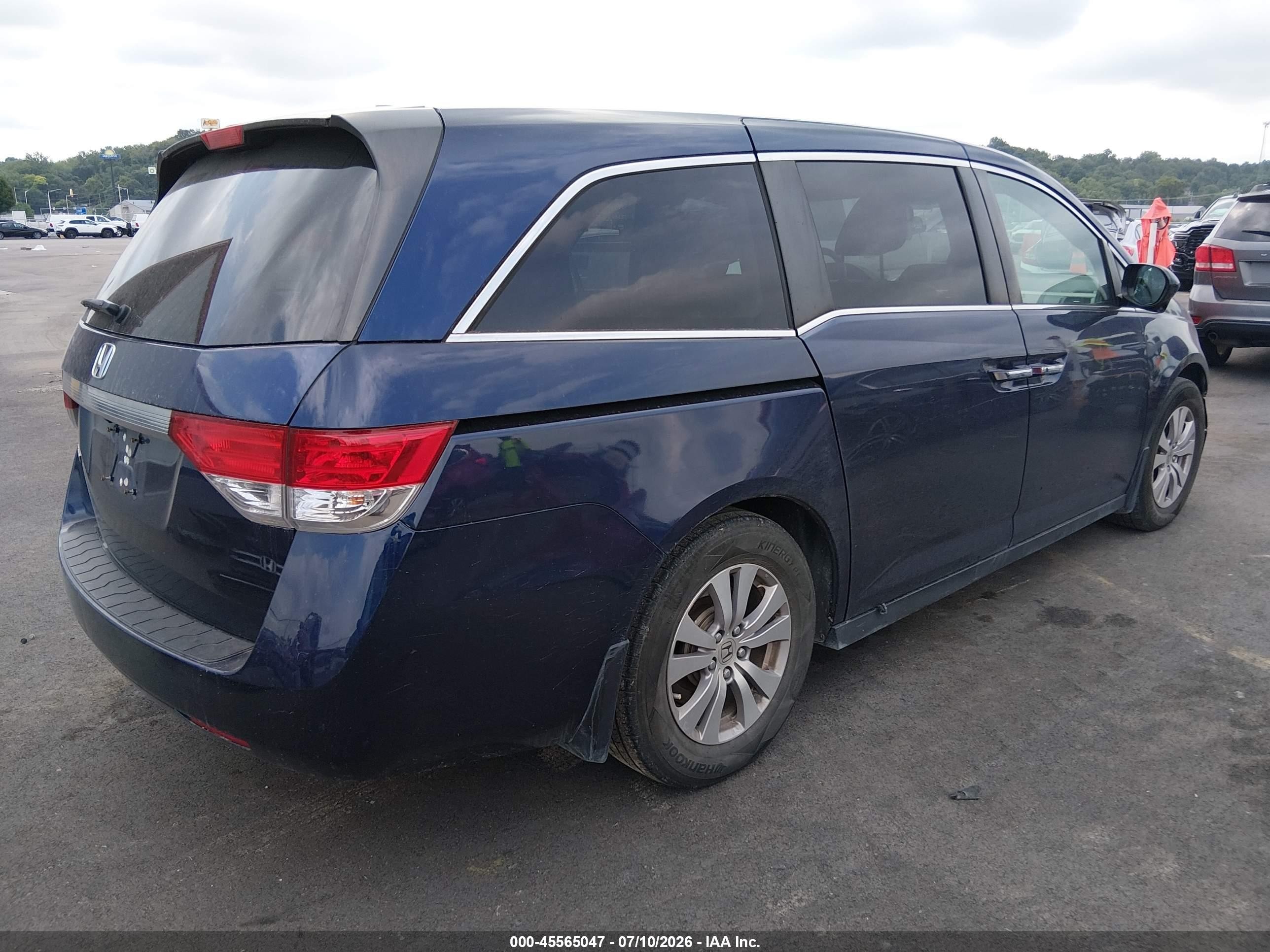 2014 Honda Odyssey Ex-l Blue vin: 5FNRL5H62EB051481