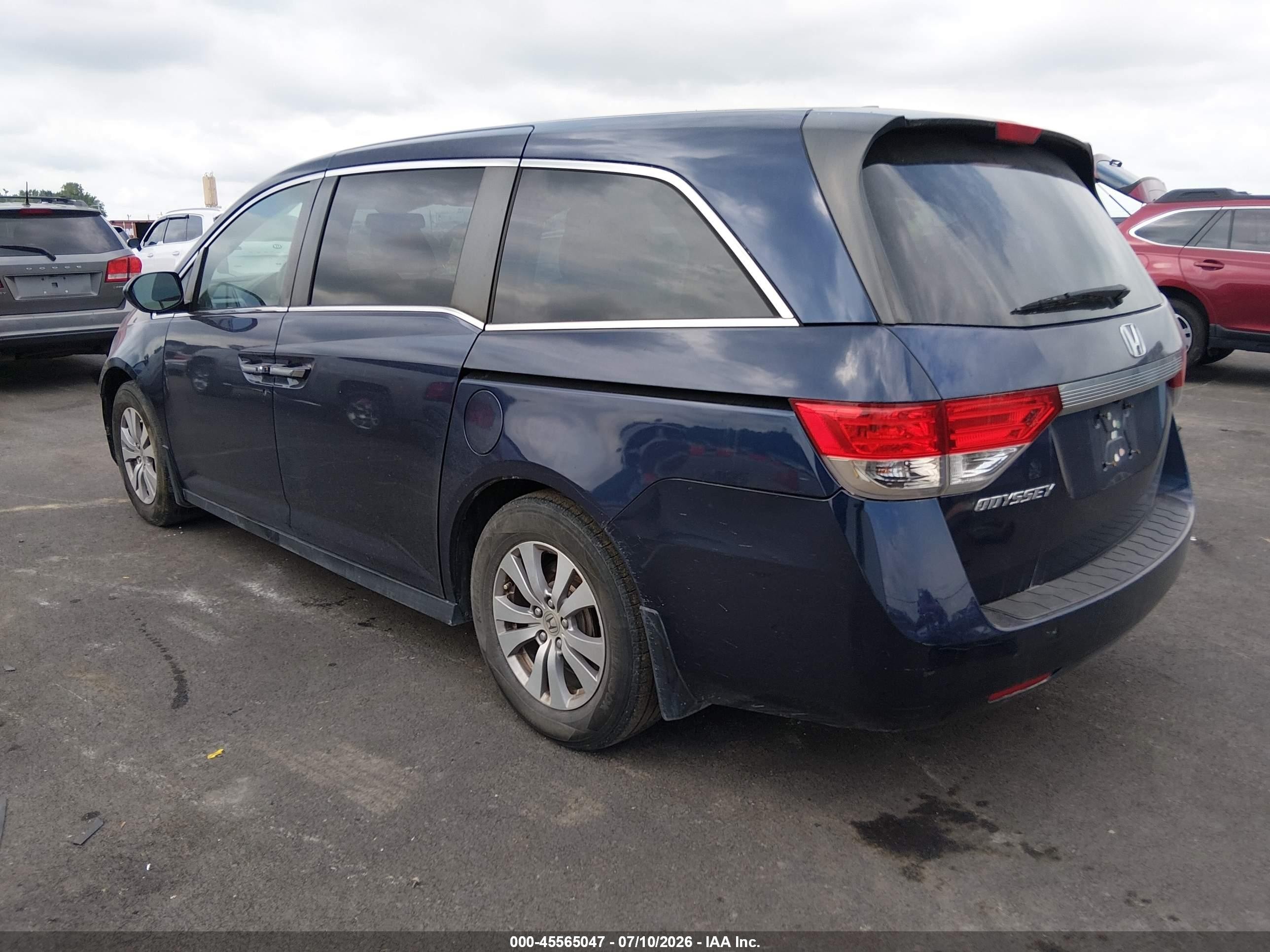 2014 Honda Odyssey Ex-l Blue vin: 5FNRL5H62EB051481