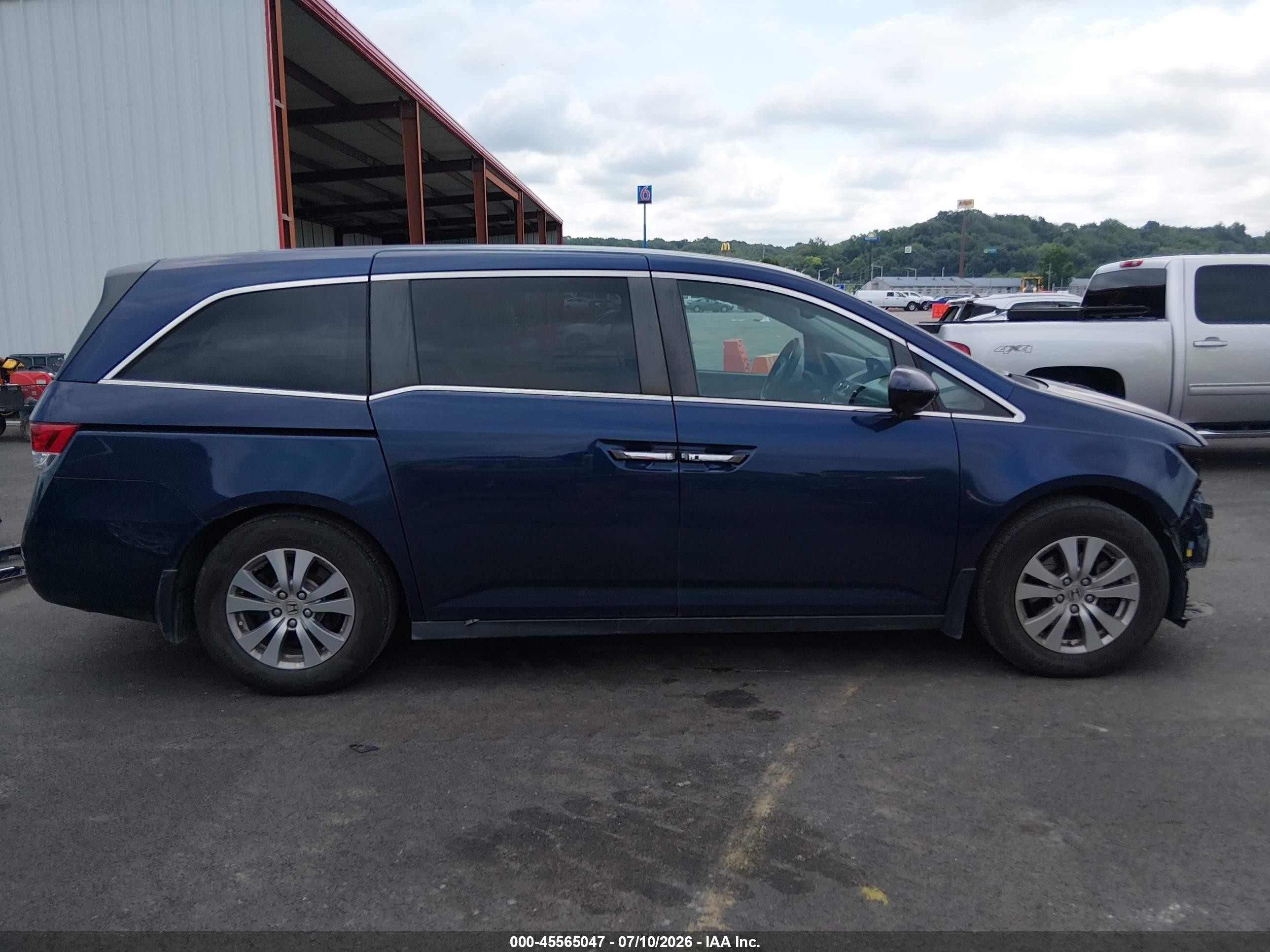 2014 Honda Odyssey Ex-l Blue vin: 5FNRL5H62EB051481
