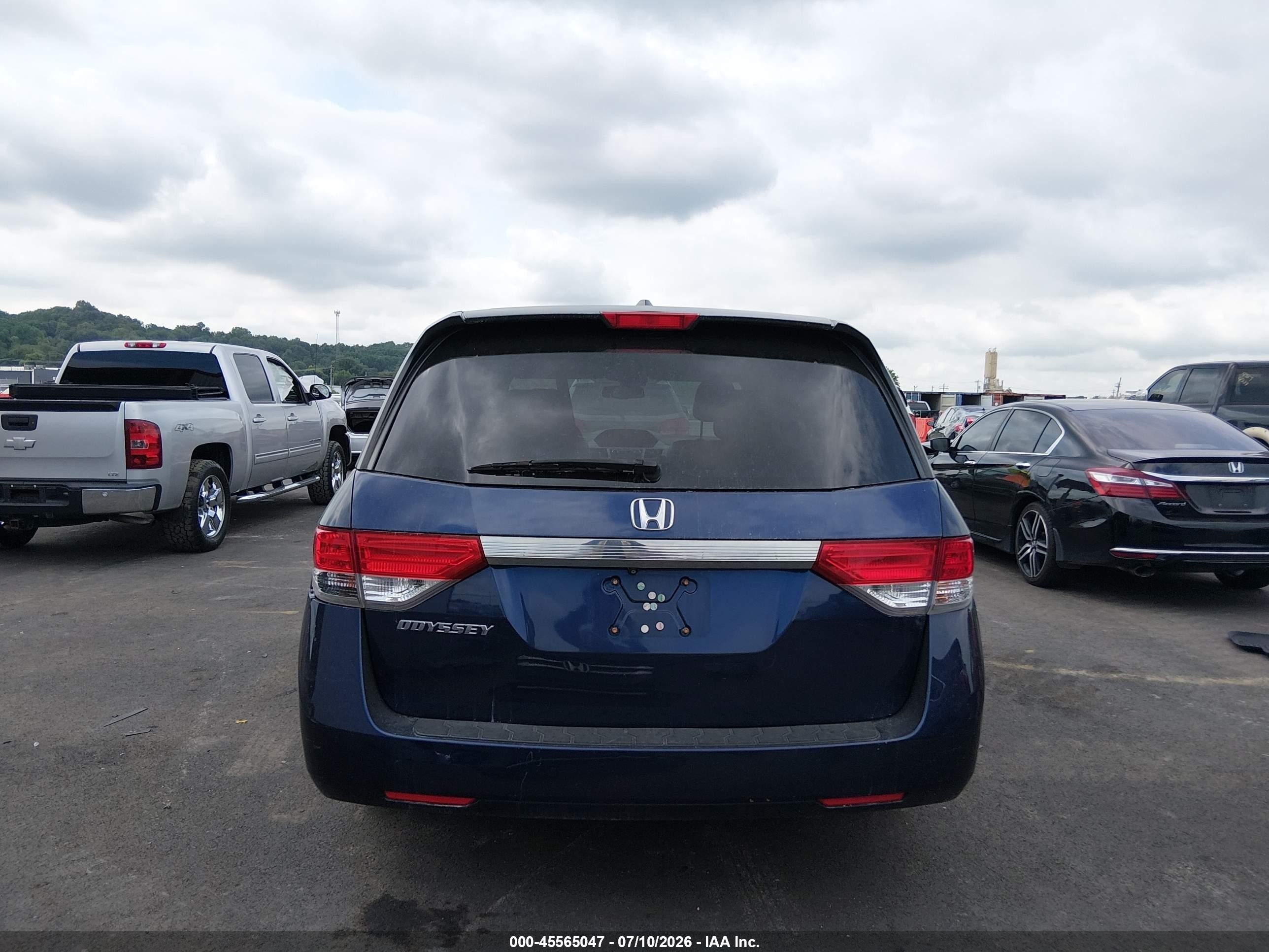 2014 Honda Odyssey Ex-l Blue vin: 5FNRL5H62EB051481