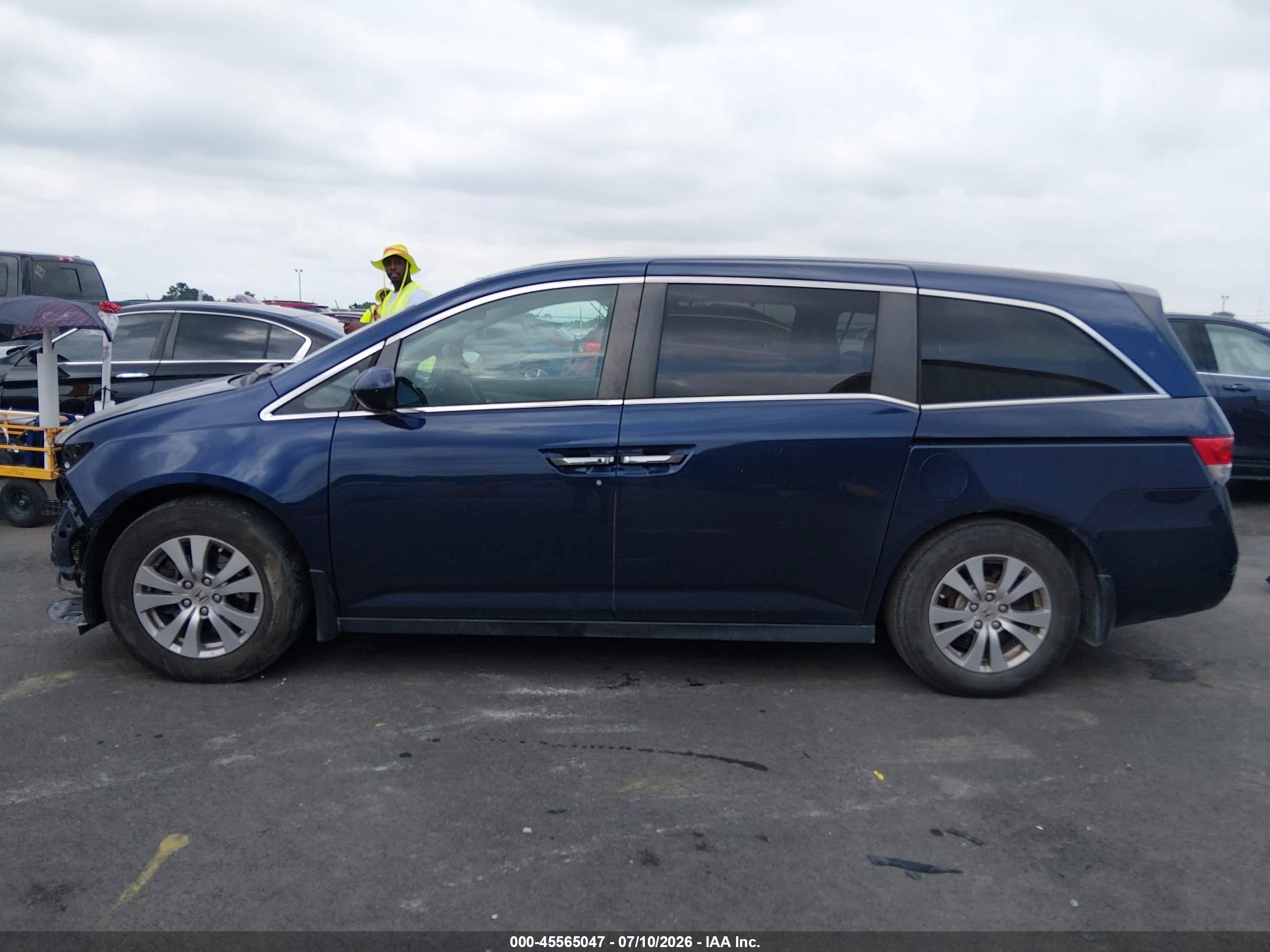 2014 Honda Odyssey Ex-l Blue vin: 5FNRL5H62EB051481