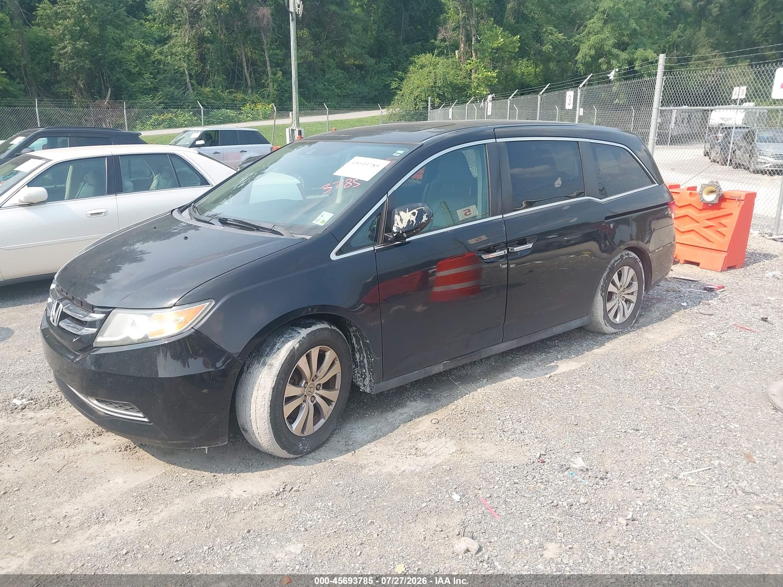2014 Honda Odyssey Ex-l Black vin: 5FNRL5H62EB055384