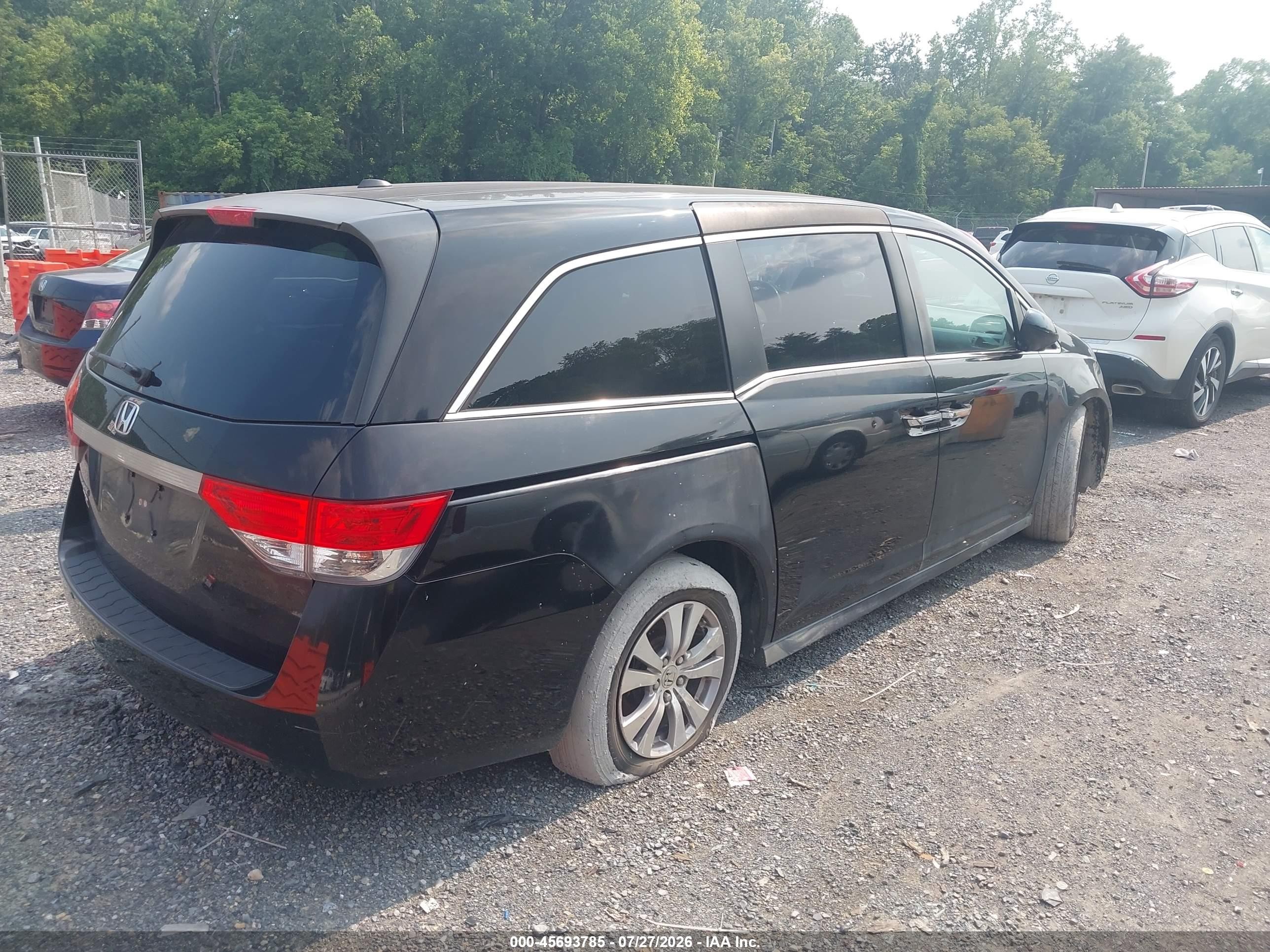 2014 Honda Odyssey Ex-l Black vin: 5FNRL5H62EB055384