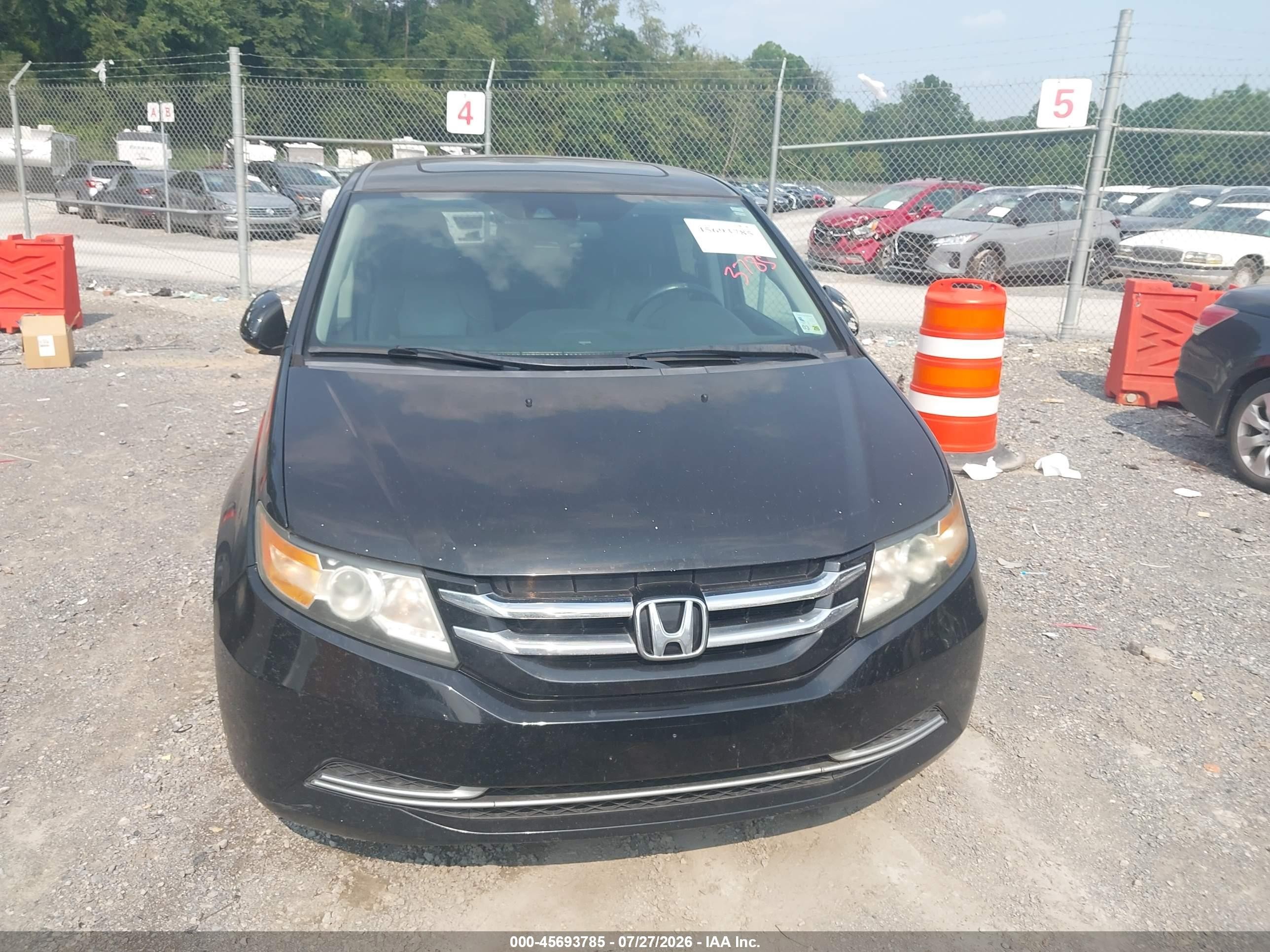 2014 Honda Odyssey Ex-l Black vin: 5FNRL5H62EB055384