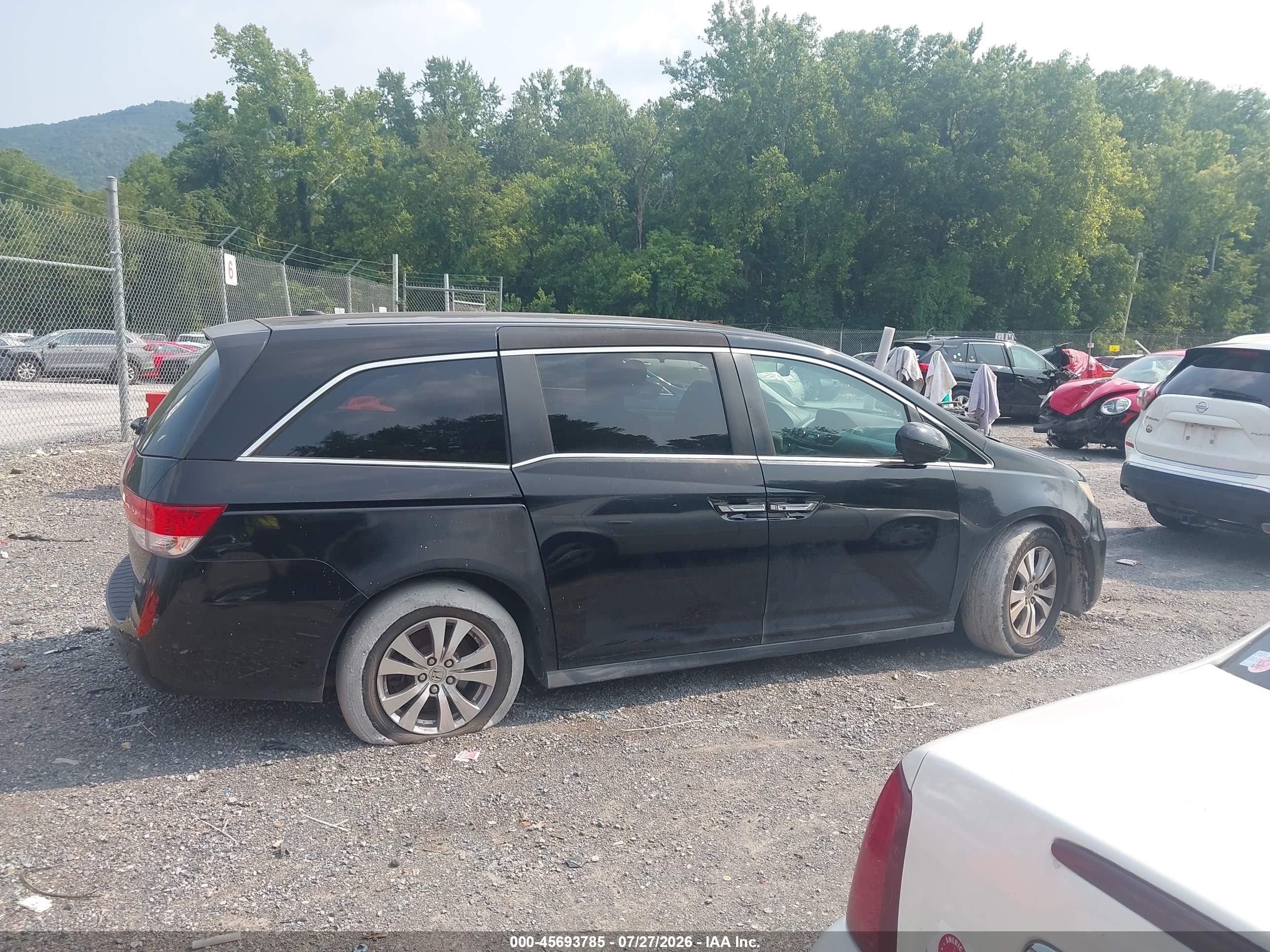 2014 Honda Odyssey Ex-l Black vin: 5FNRL5H62EB055384