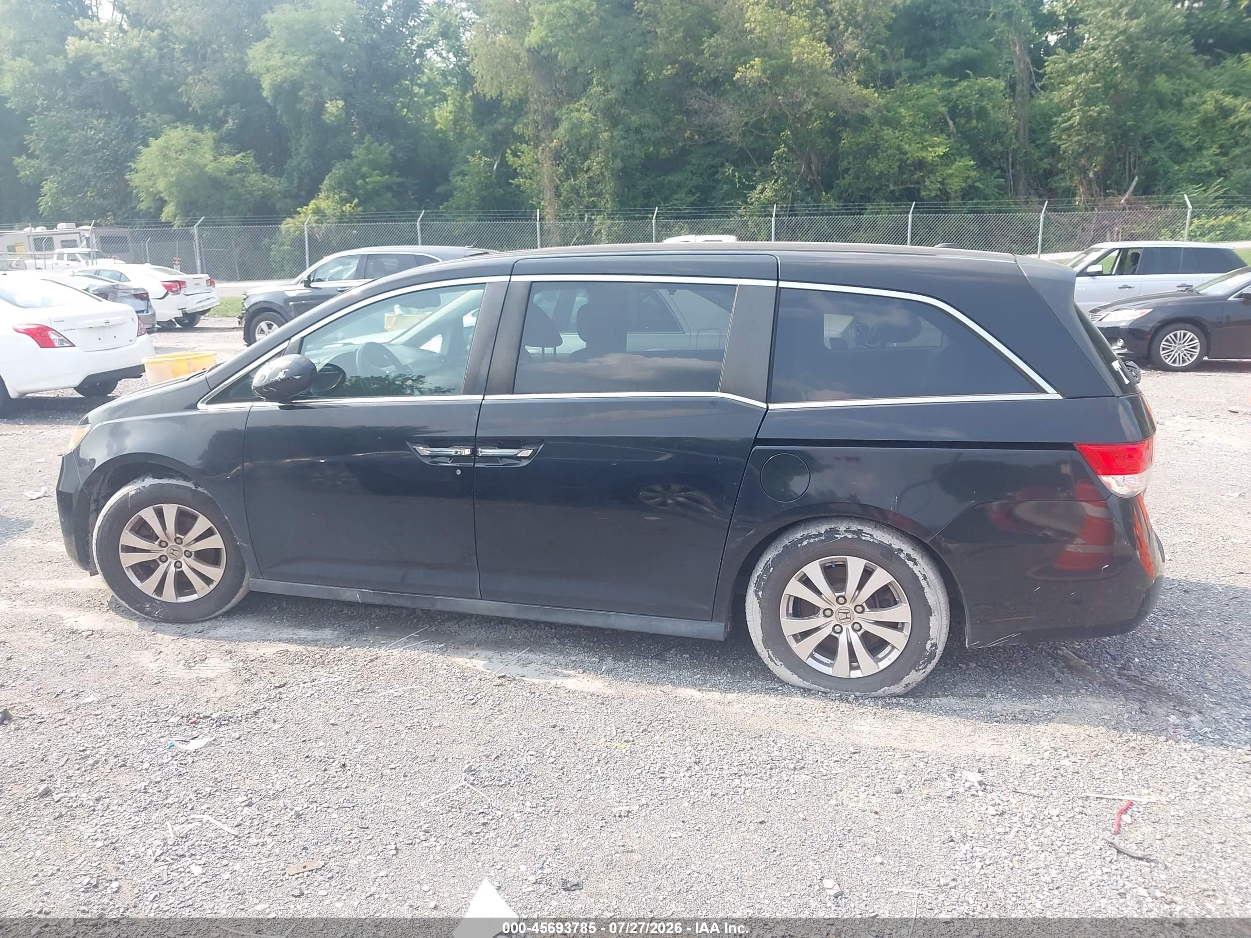 2014 Honda Odyssey Ex-l Black vin: 5FNRL5H62EB055384