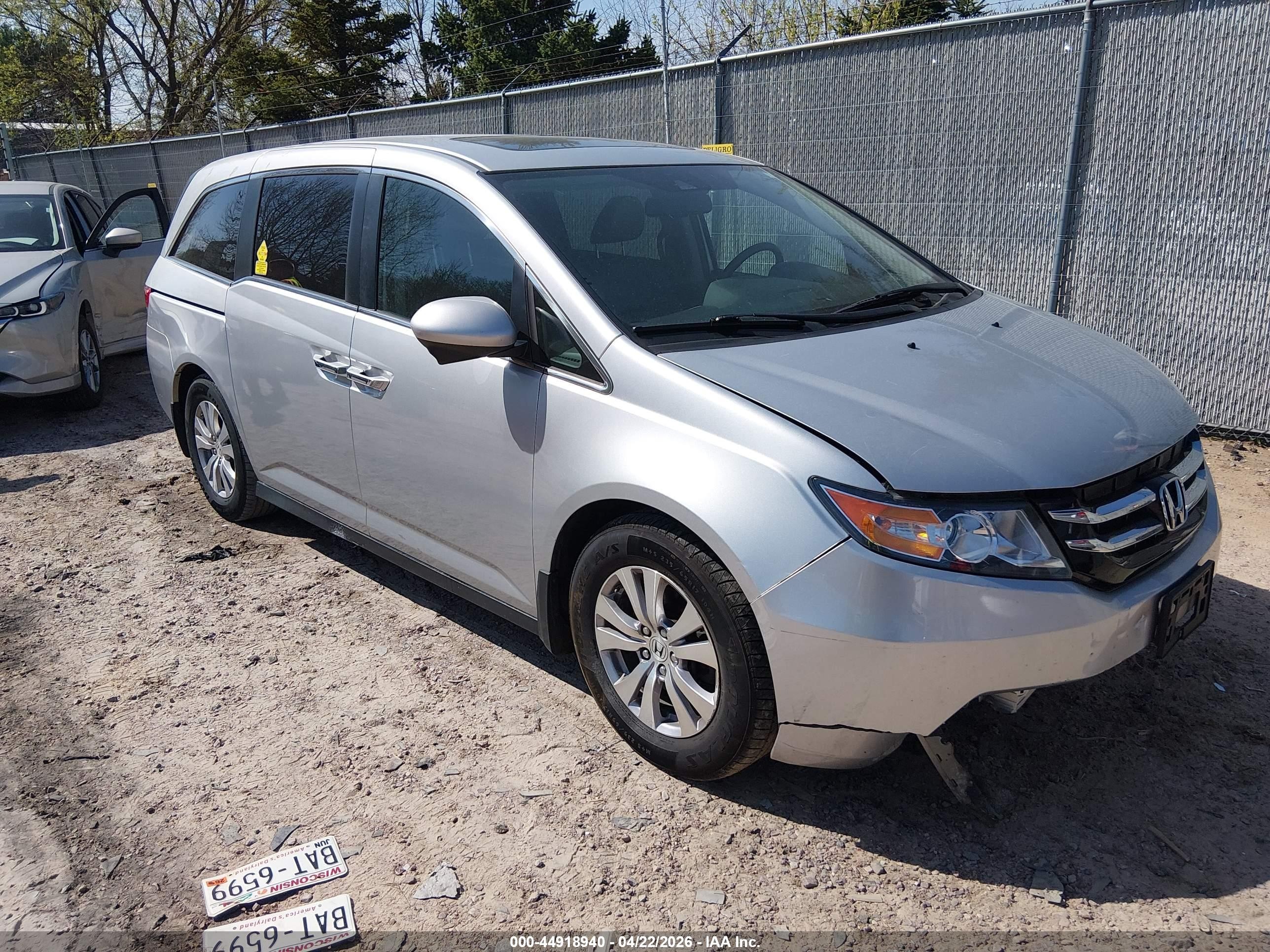 2014 Honda Odyssey Ex-l Silver vin: 5FNRL5H62EB063291