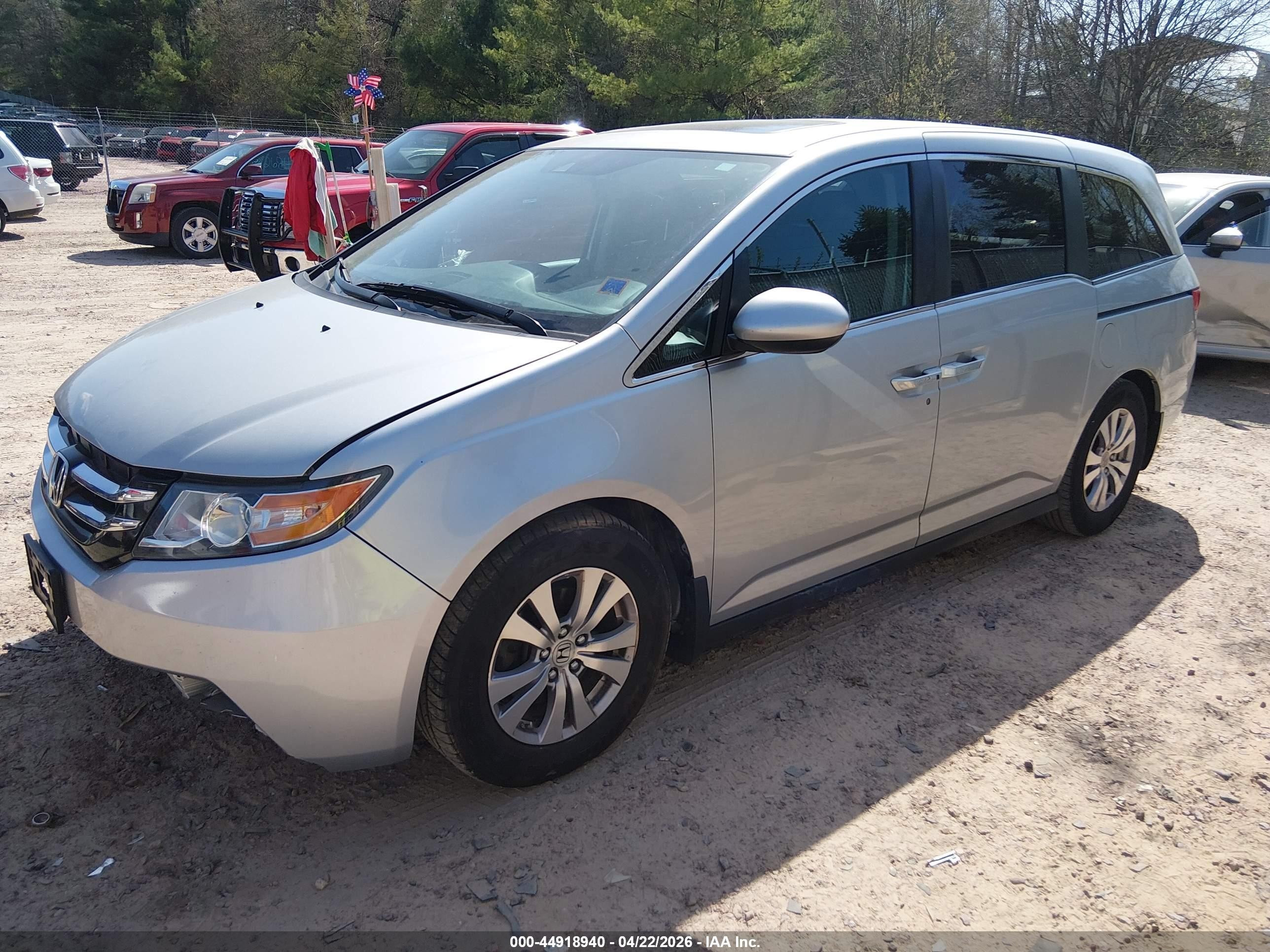 2014 Honda Odyssey Ex-l Silver vin: 5FNRL5H62EB063291