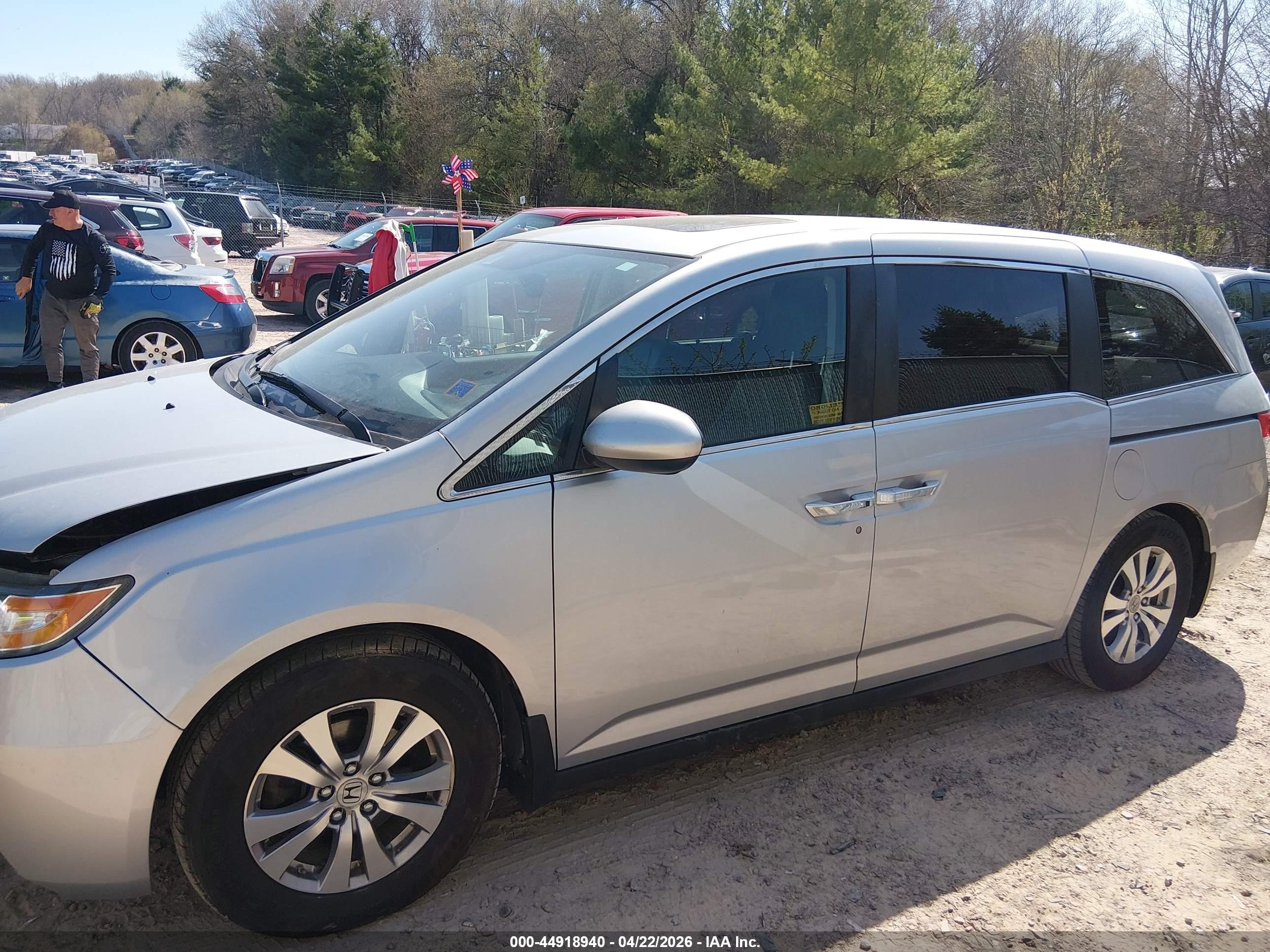 2014 Honda Odyssey Ex-l Silver vin: 5FNRL5H62EB063291