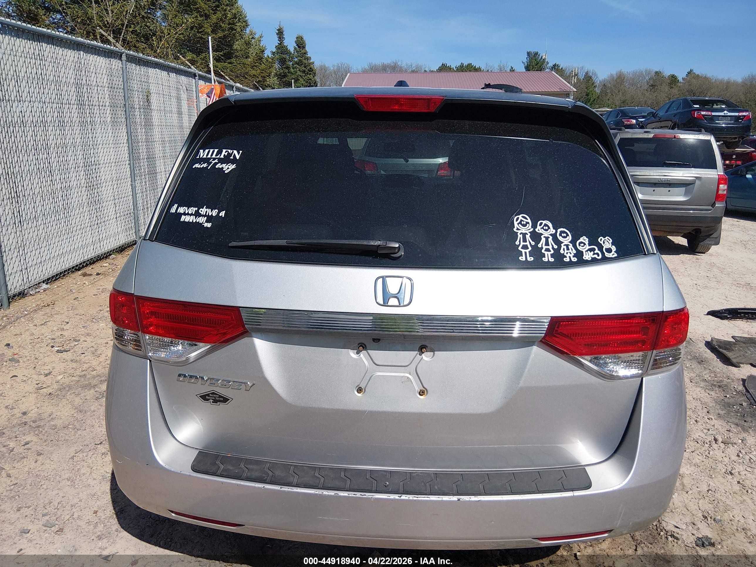 2014 Honda Odyssey Ex-l Silver vin: 5FNRL5H62EB063291