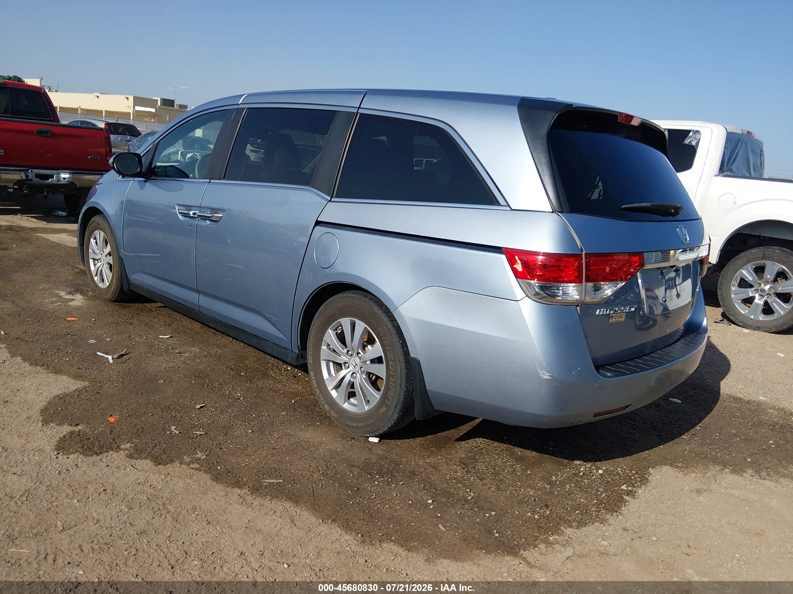 2014 Honda Odyssey Ex-l Blue vin: 5FNRL5H62EB065302