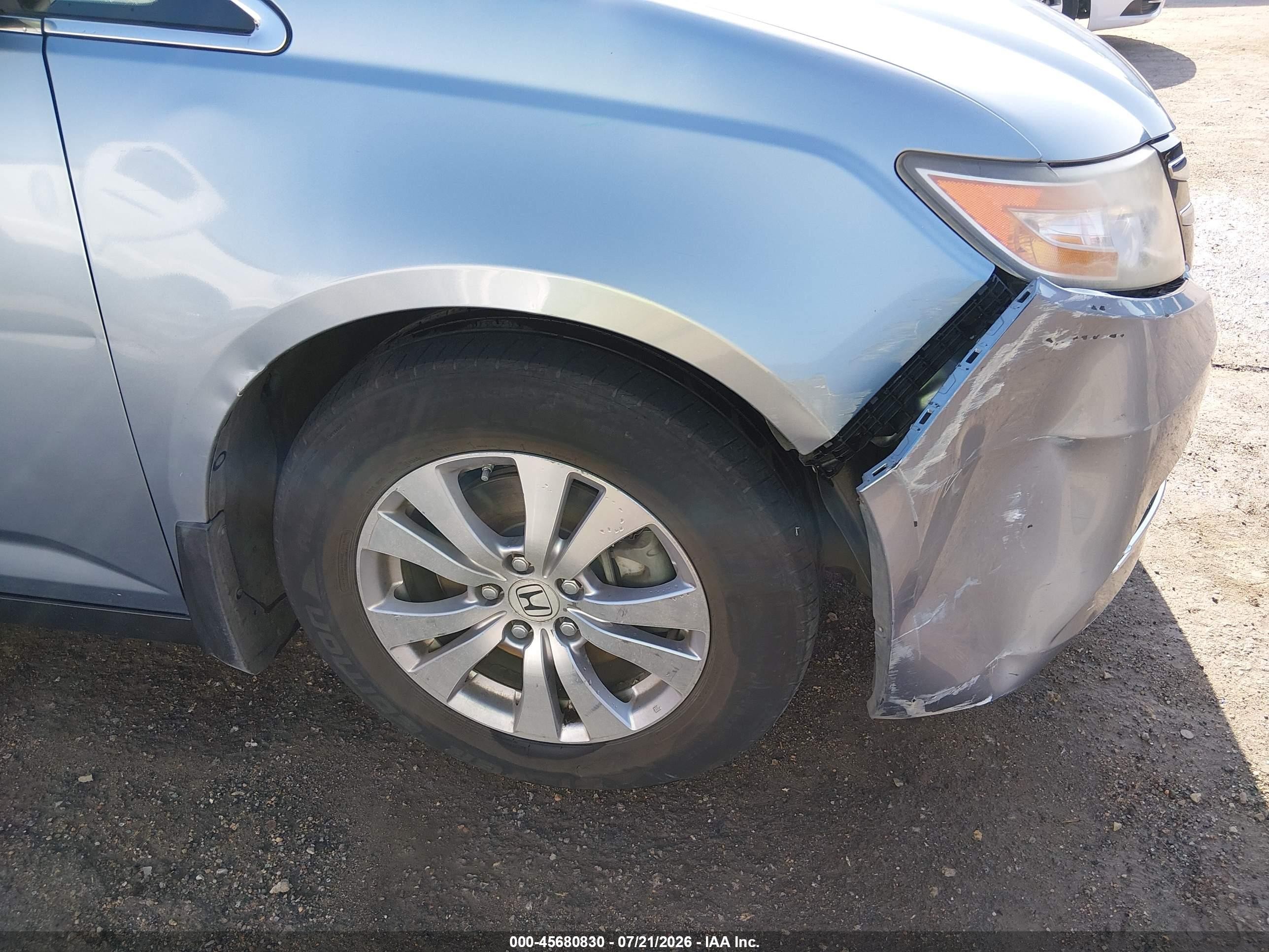 2014 Honda Odyssey Ex-l Blue vin: 5FNRL5H62EB065302