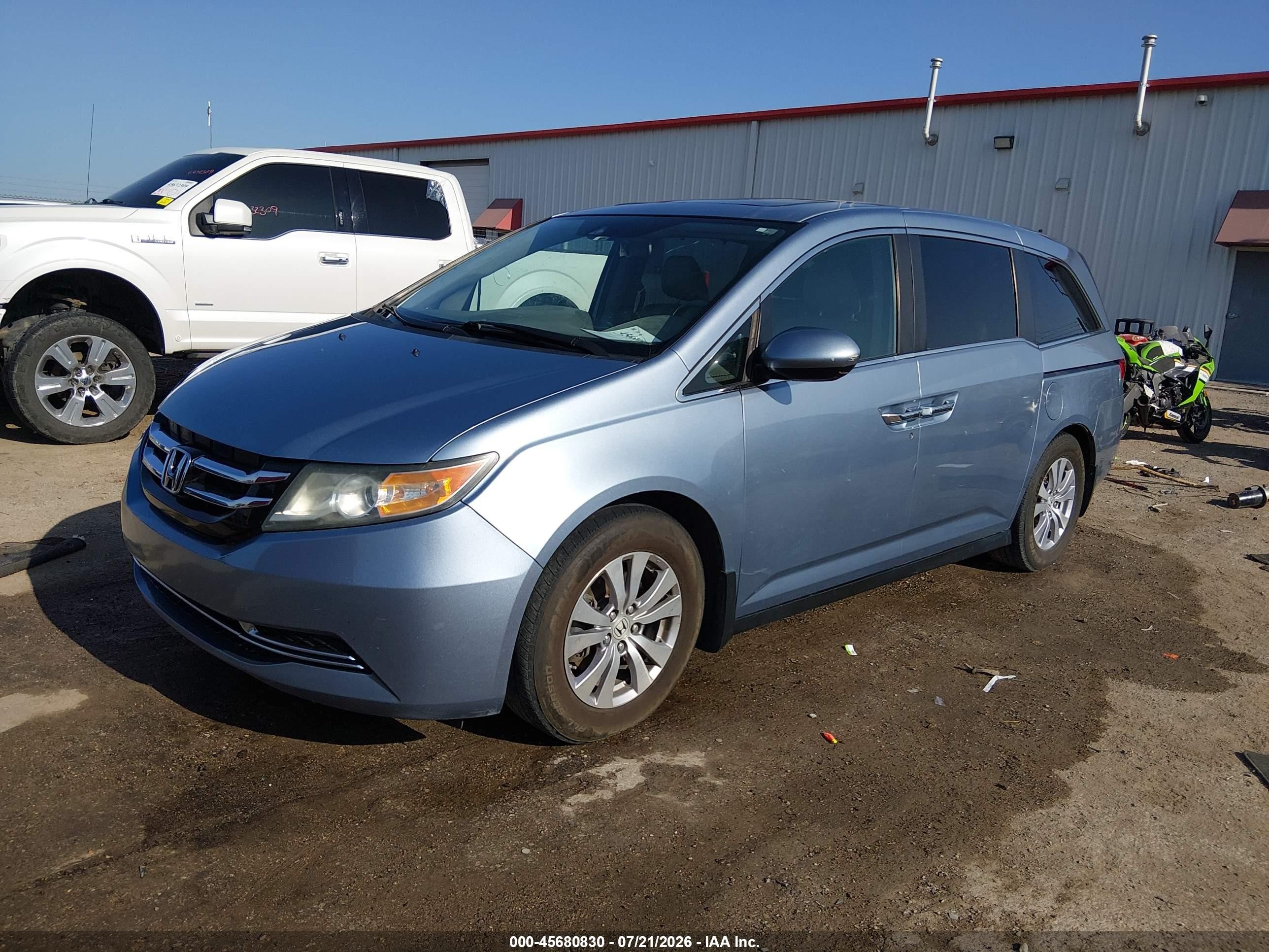 2014 Honda Odyssey Ex-l Blue vin: 5FNRL5H62EB065302
