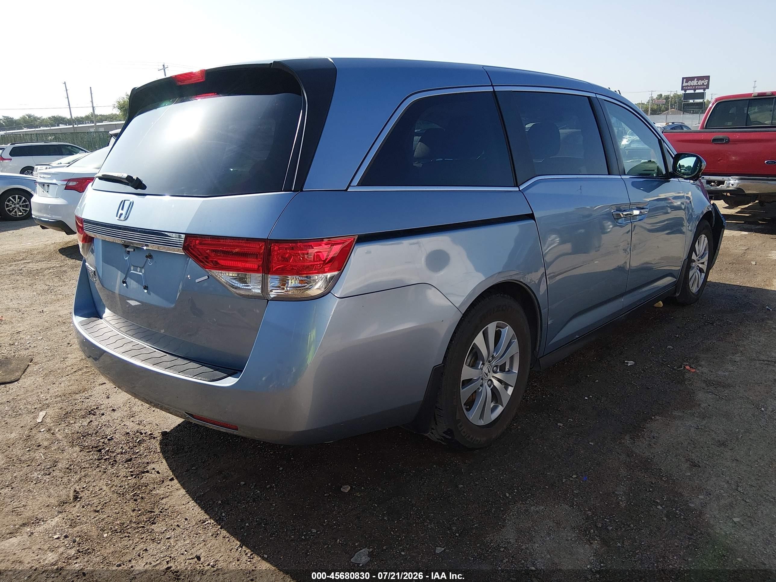 2014 Honda Odyssey Ex-l Blue vin: 5FNRL5H62EB065302