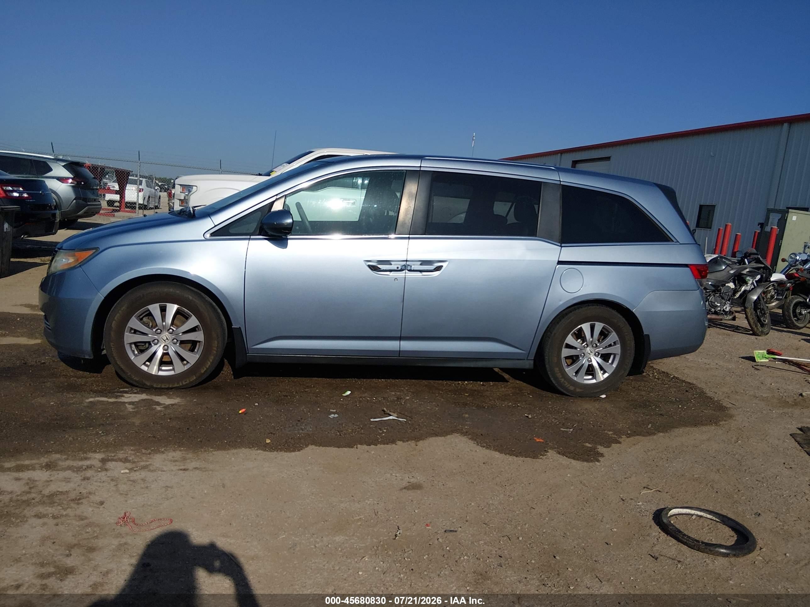 2014 Honda Odyssey Ex-l Blue vin: 5FNRL5H62EB065302