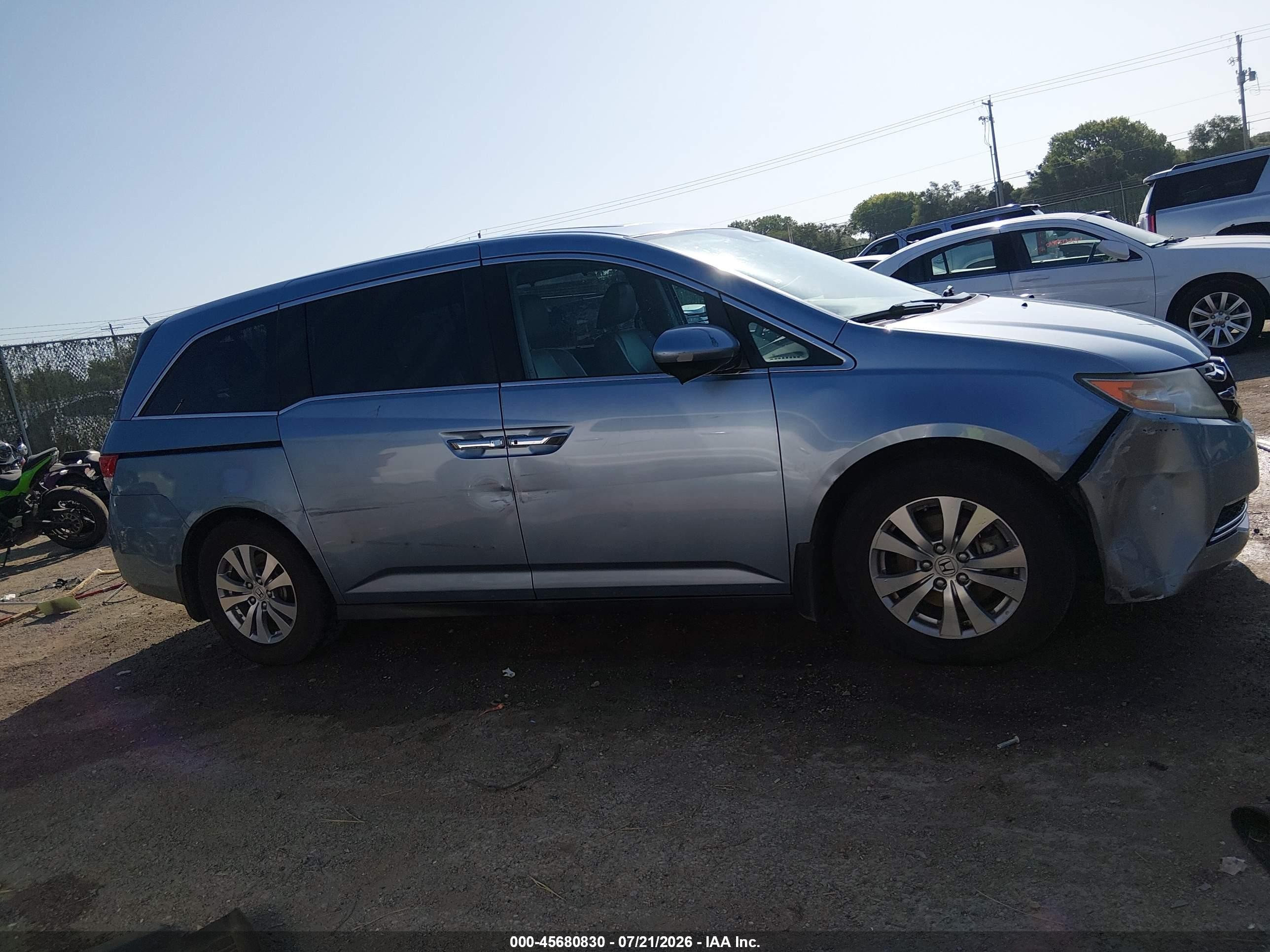 2014 Honda Odyssey Ex-l Blue vin: 5FNRL5H62EB065302