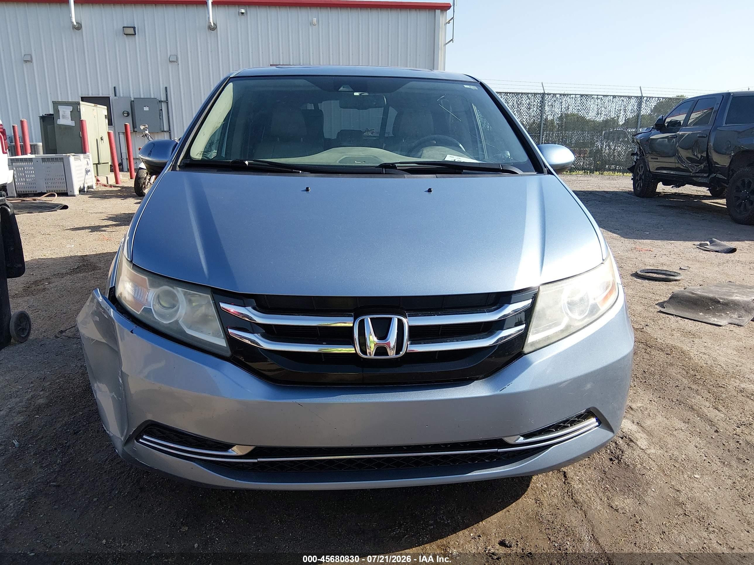 2014 Honda Odyssey Ex-l Blue vin: 5FNRL5H62EB065302