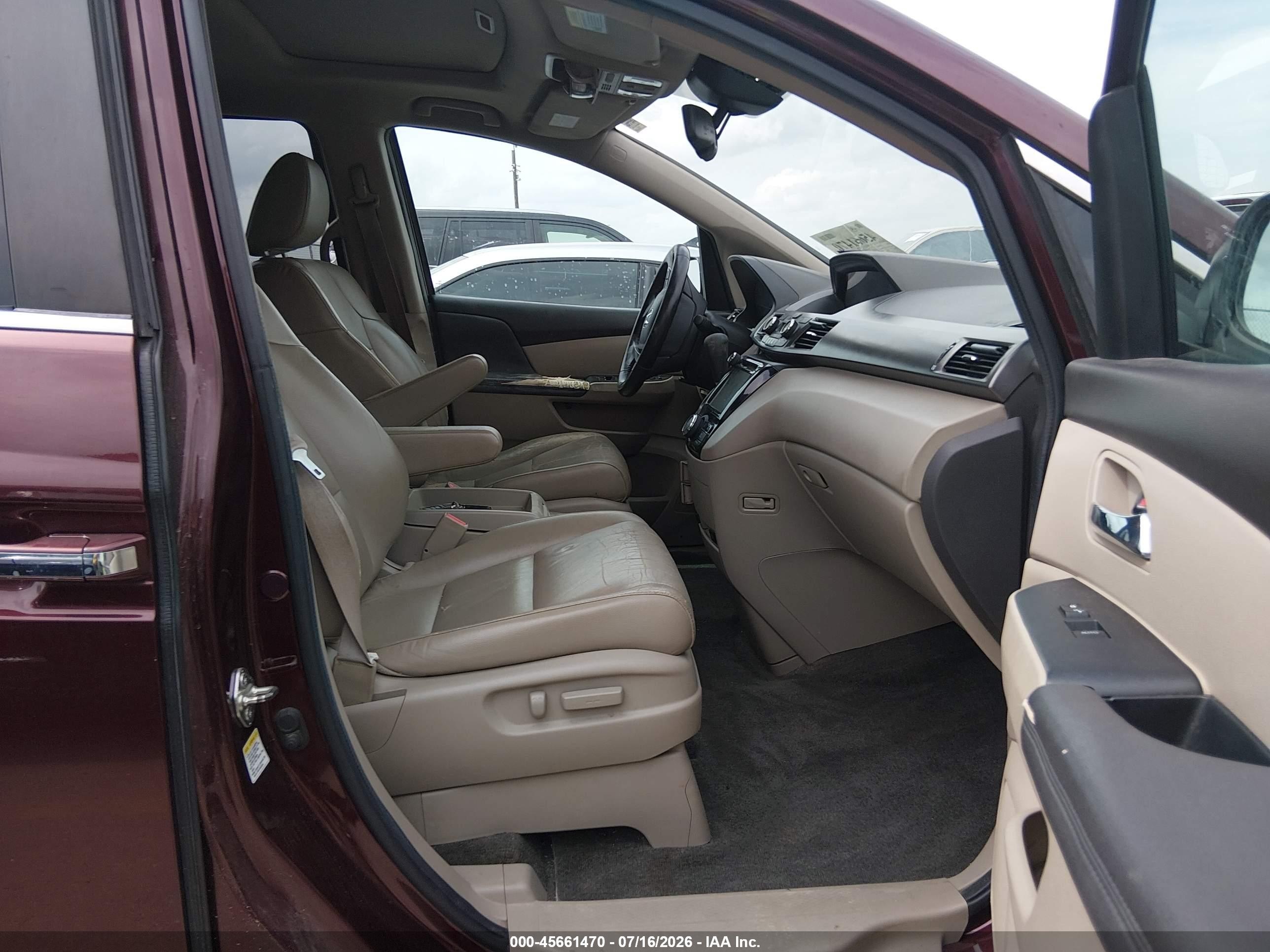 2014 Honda Odyssey Ex-l Burgundy vin: 5FNRL5H62EB084707