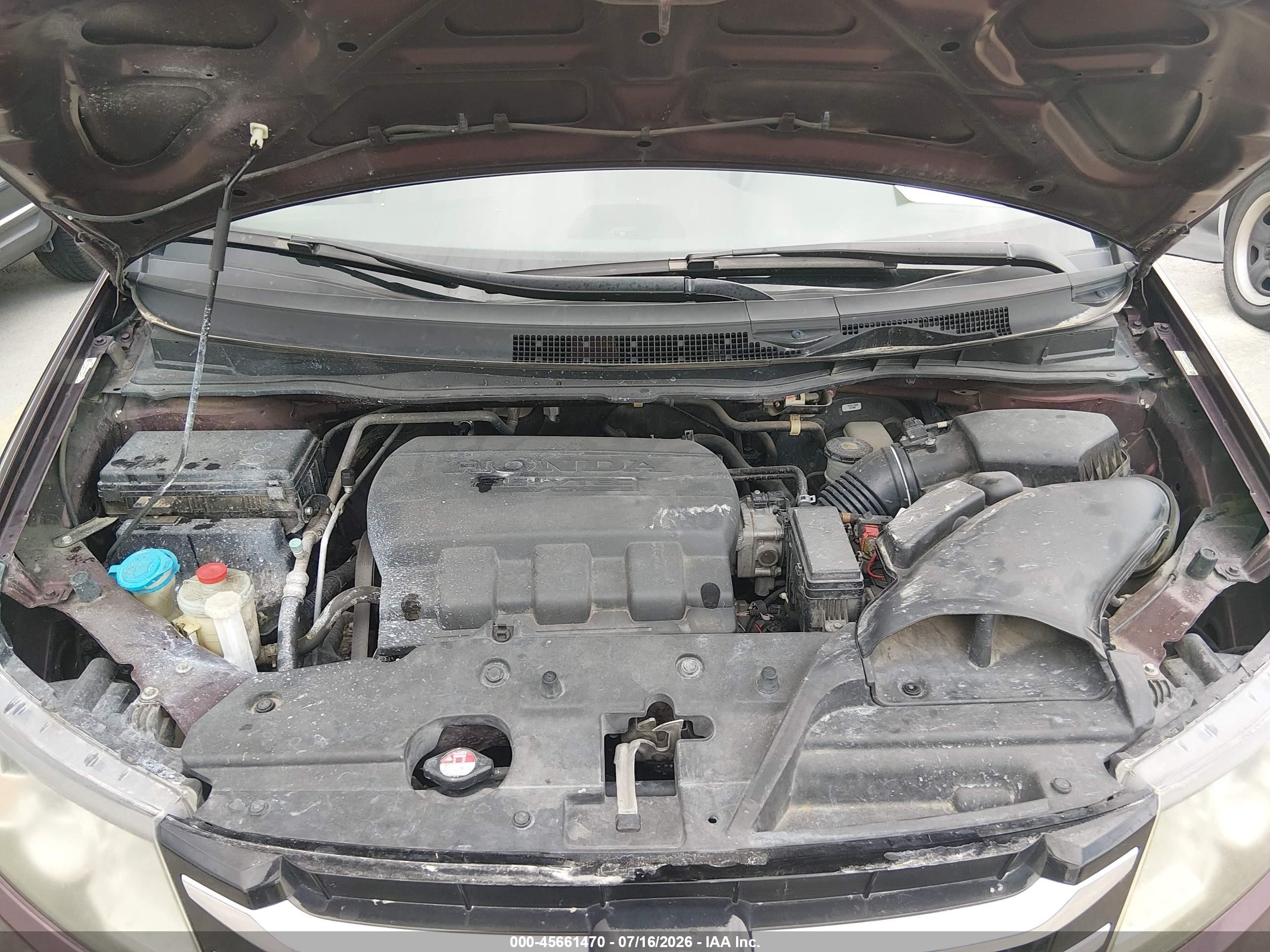2014 Honda Odyssey Ex-l Burgundy vin: 5FNRL5H62EB084707