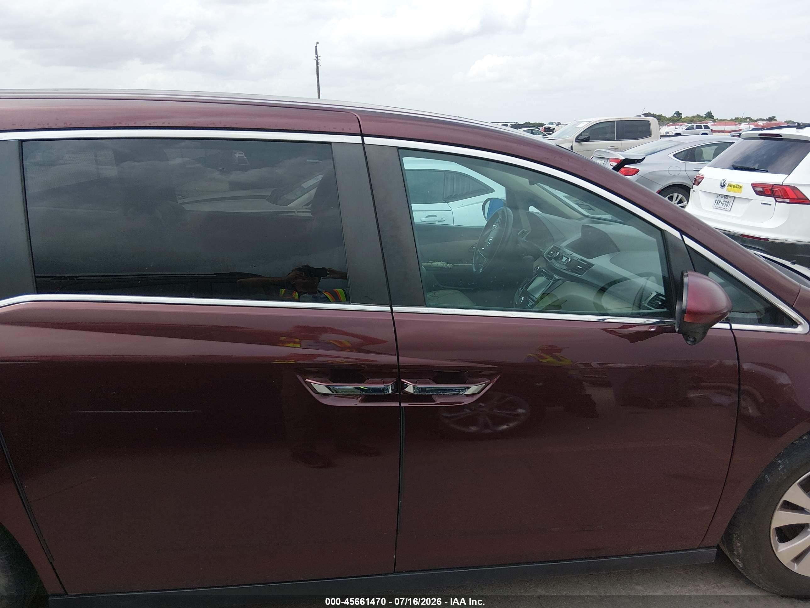 2014 Honda Odyssey Ex-l Burgundy vin: 5FNRL5H62EB084707