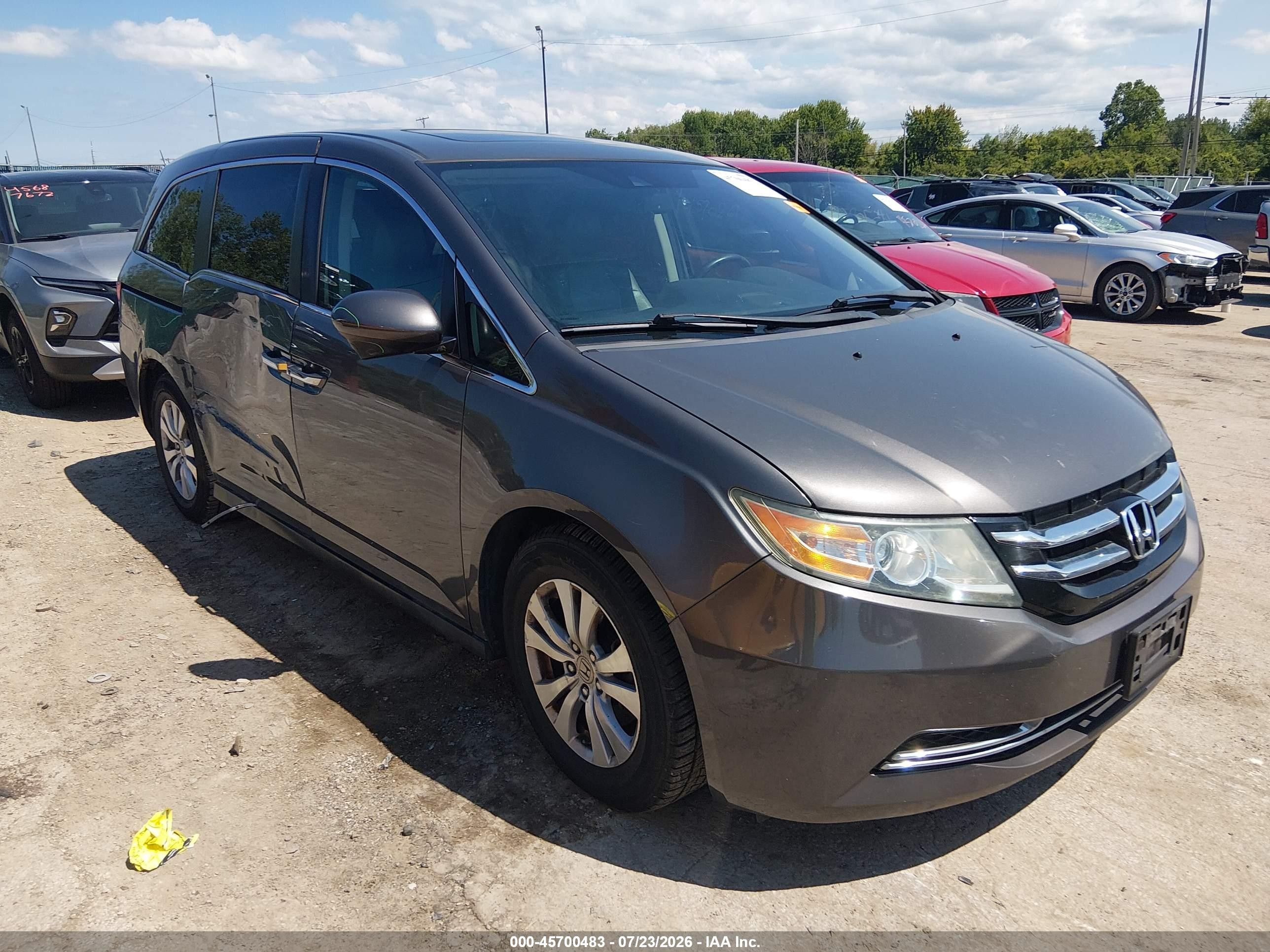 2014 Honda Odyssey Ex-l Gray vin: 5FNRL5H62EB110352