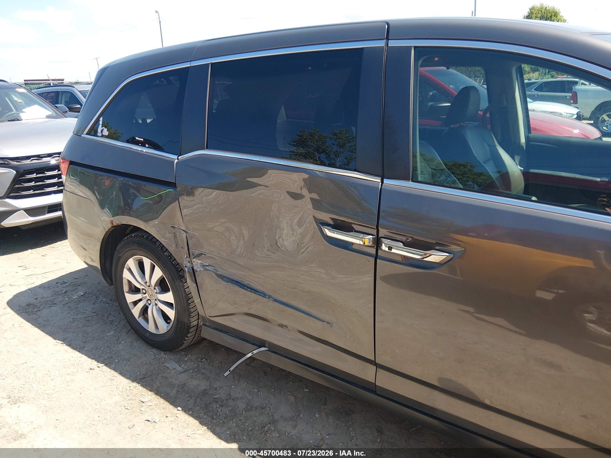 2014 Honda Odyssey Ex-l Gray vin: 5FNRL5H62EB110352