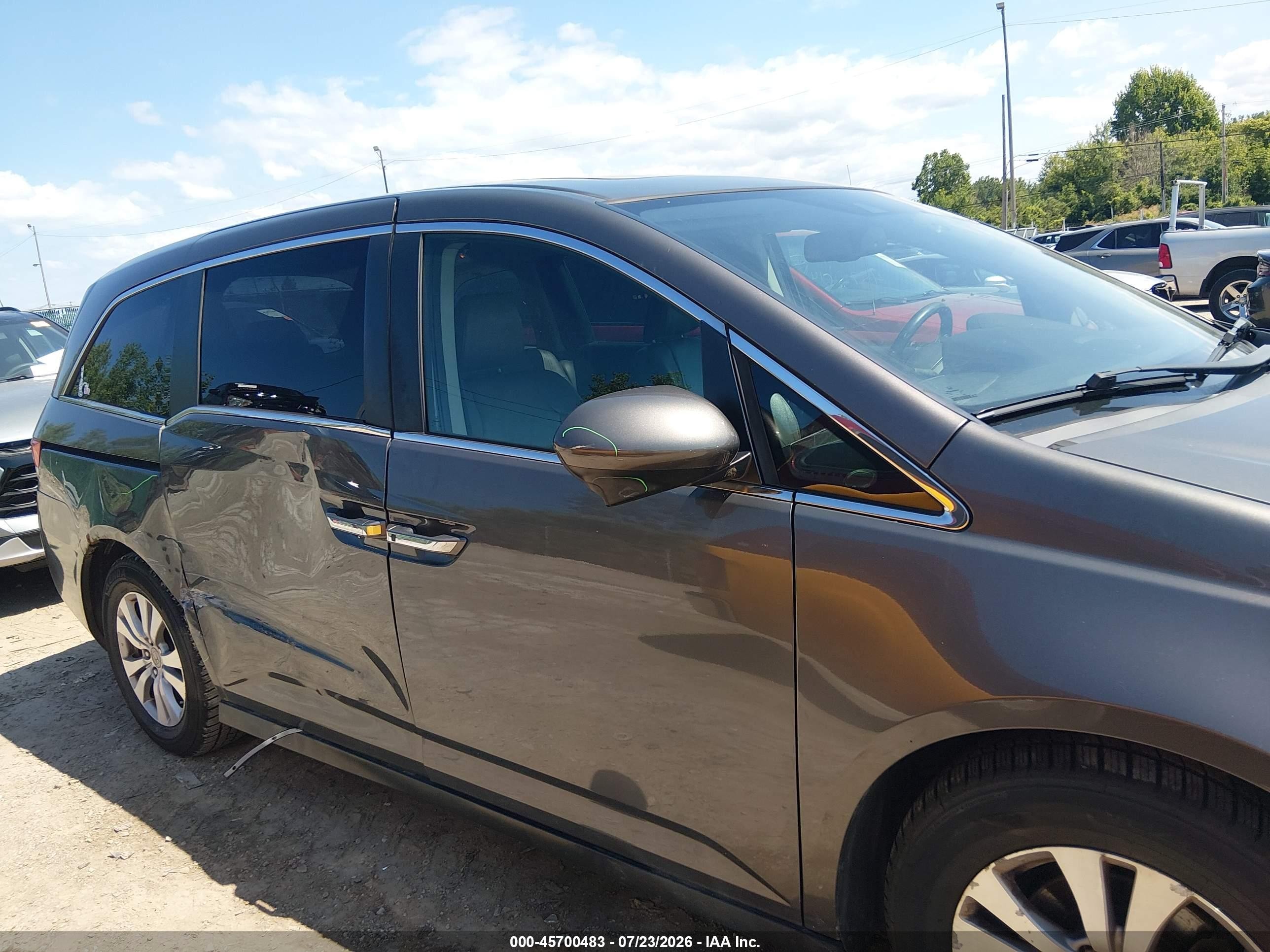 2014 Honda Odyssey Ex-l Gray vin: 5FNRL5H62EB110352