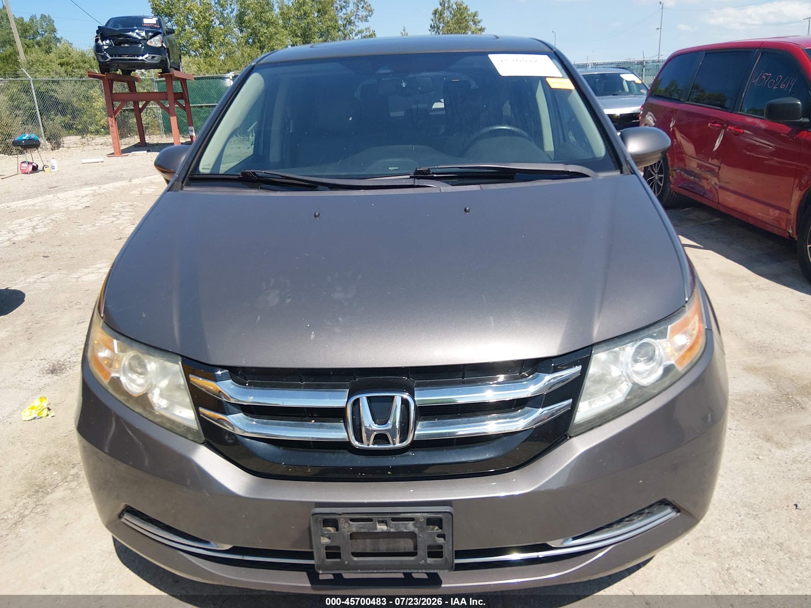 2014 Honda Odyssey Ex-l Gray vin: 5FNRL5H62EB110352