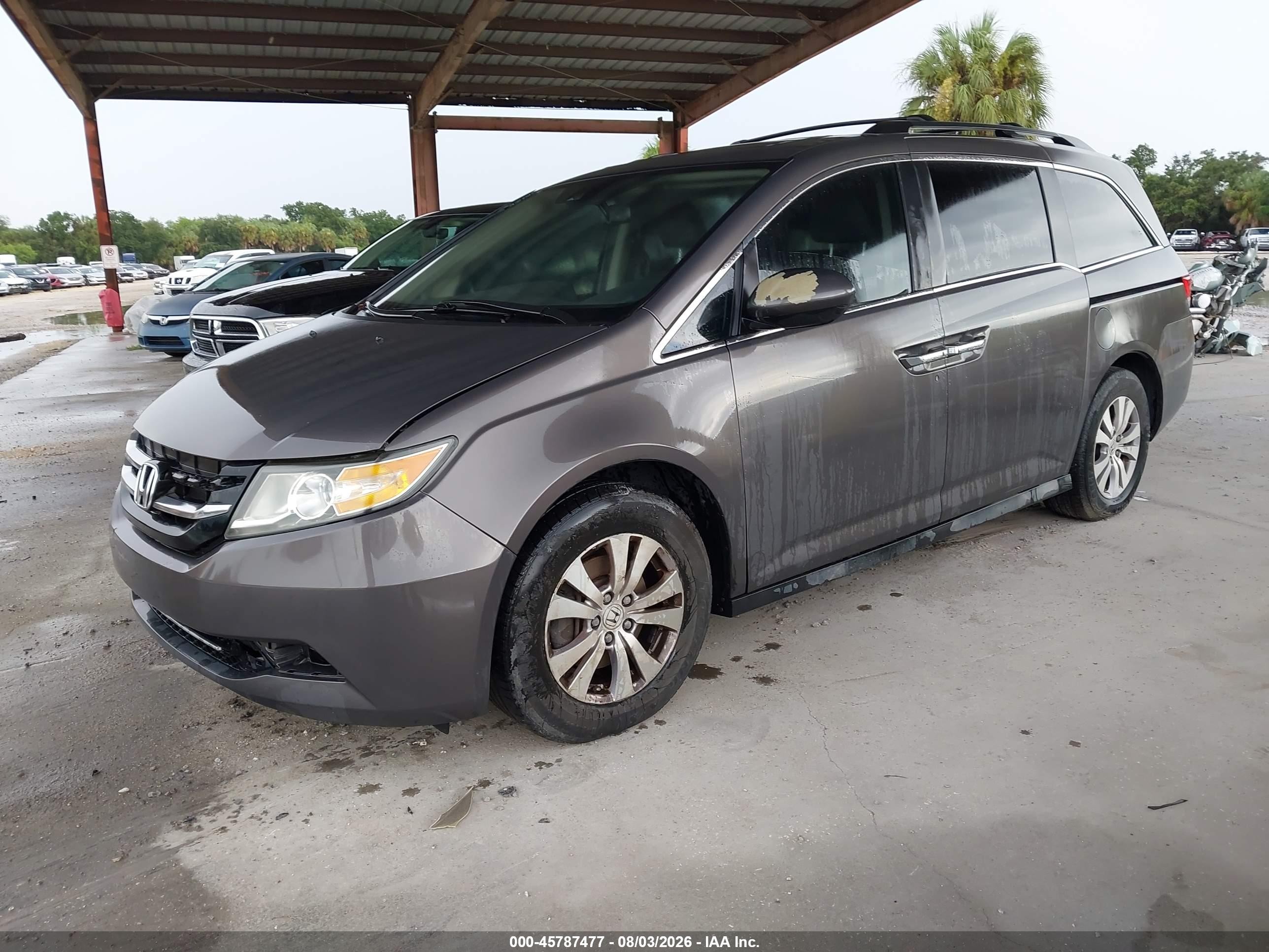 2014 Honda Odyssey Ex-l Gray vin: 5FNRL5H62EB124588