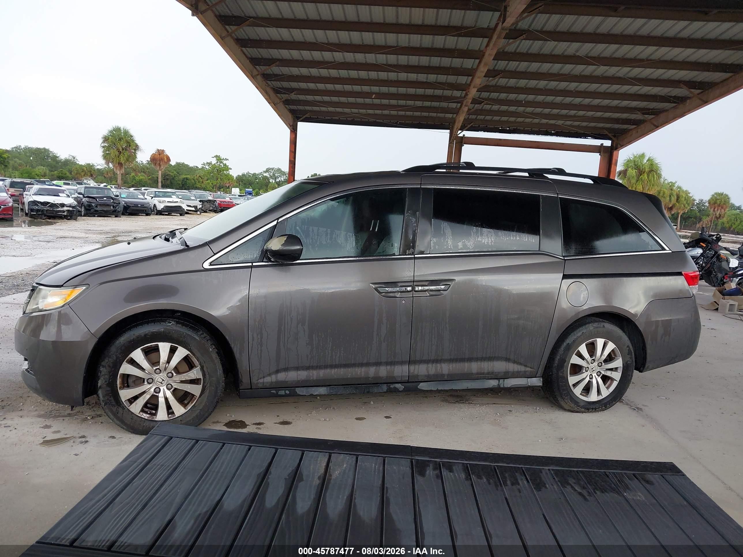 2014 Honda Odyssey Ex-l Gray vin: 5FNRL5H62EB124588