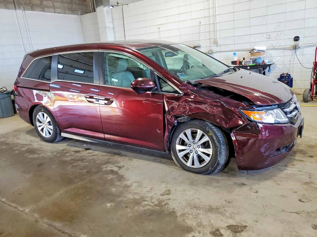 2014 Honda Odyssey Exl Burgundy vin: 5FNRL5H62EB135042