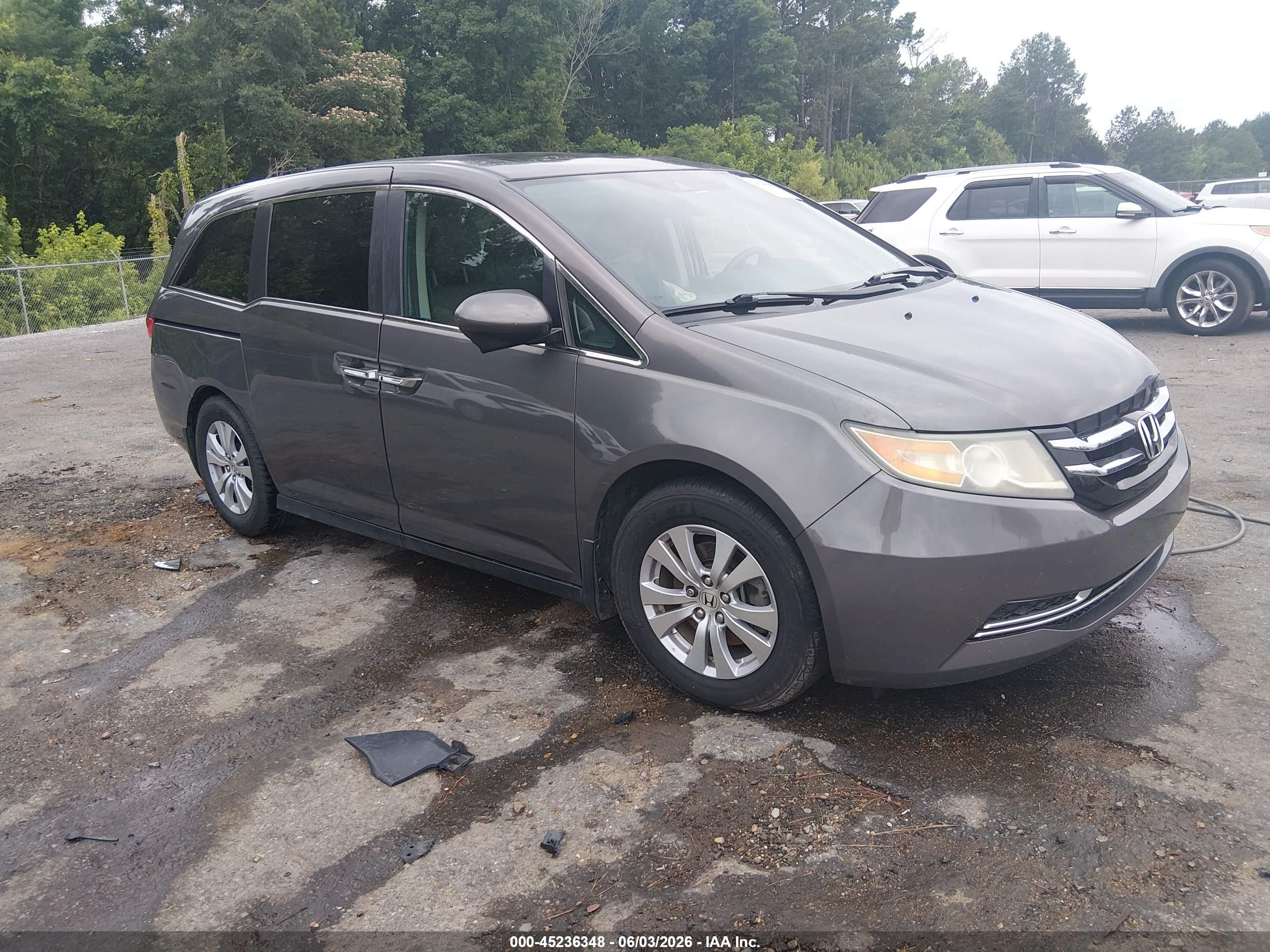 2015 Honda Odyssey Ex-l Gray vin: 5FNRL5H62FB001973