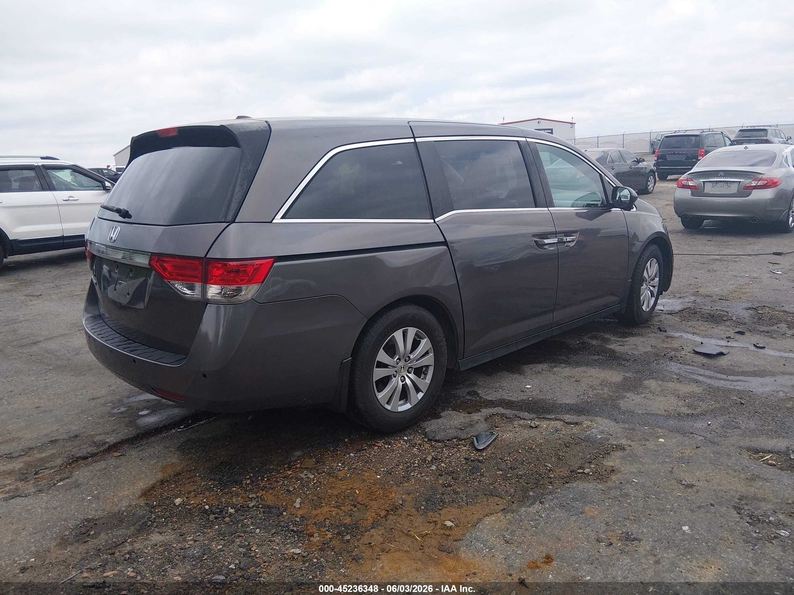 2015 Honda Odyssey Ex-l Gray vin: 5FNRL5H62FB001973